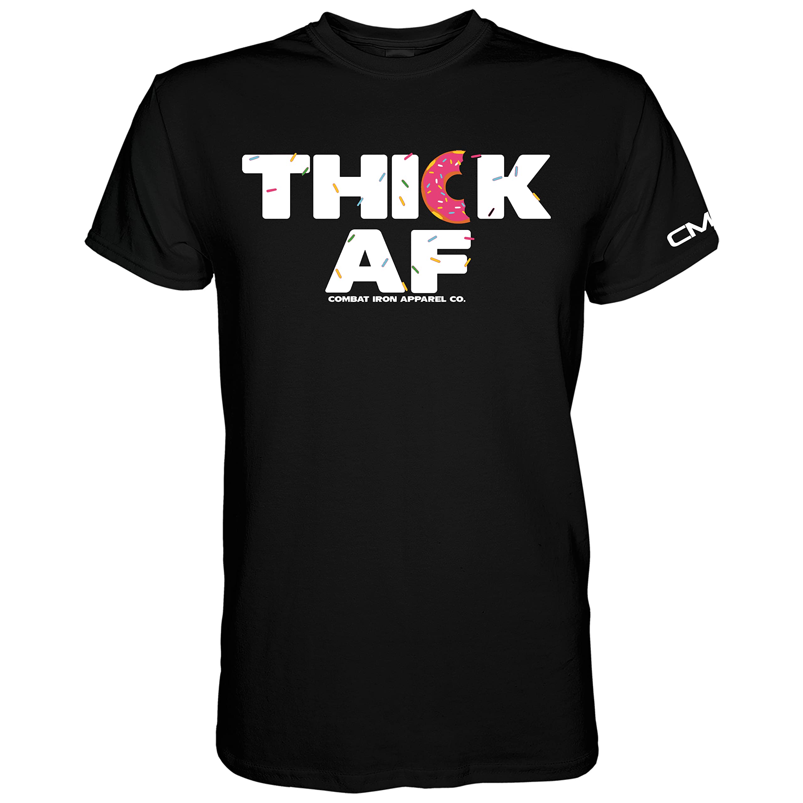 ThickAF Sprinkled Donut Graphic T-Shirt for Men - Funny Cotton Tee Shirt Gift for Dad - Made in USA Short Sleeve Casual Wear for Donut Lovers & Foodies