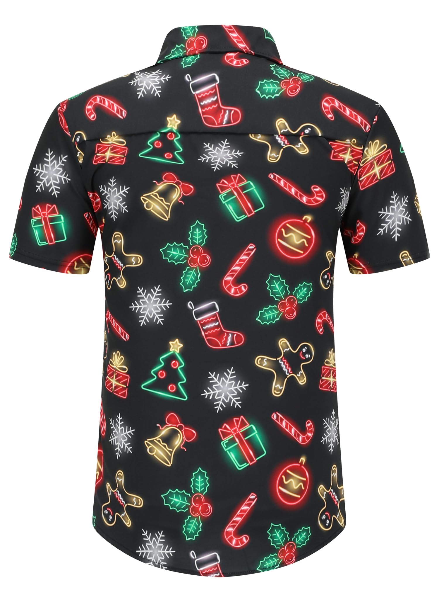 Men's Christmas Hawaiian Shirts - Casual Short Sleeve Button Down Shirts for Holiday Parties & Summer Vacations