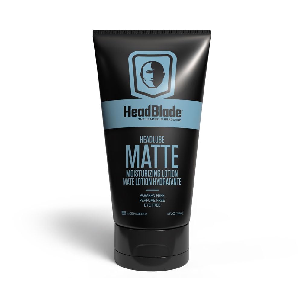 HeadBlade HeadLube Matte Moisturizer Lotion for Men (5 oz) - Oil-Free Hydrating Formula for Smooth Shaved Heads | Post-Shave Care & Daily Scalp Moisturizer | Prevents Dryness & Irritation | Ideal for Bald Men & Head Shavers
