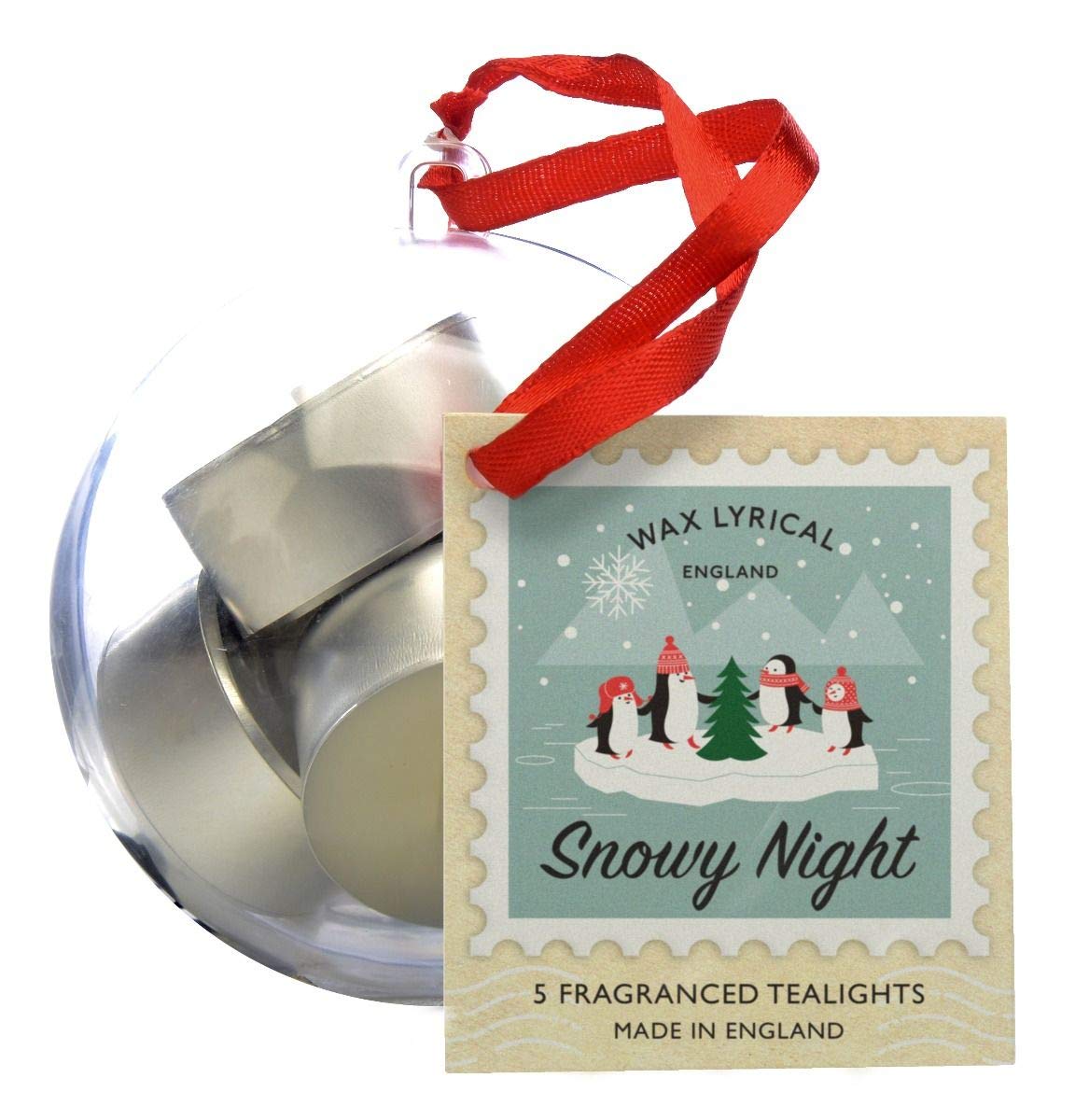 Wax Lyrical 5-Pack Snowy Night Scented Tealight Candles - Letters to Santa Collection - Handmade in England - Perfect for Christmas Decor, Holiday Gifts & Cozy Winter Evenings