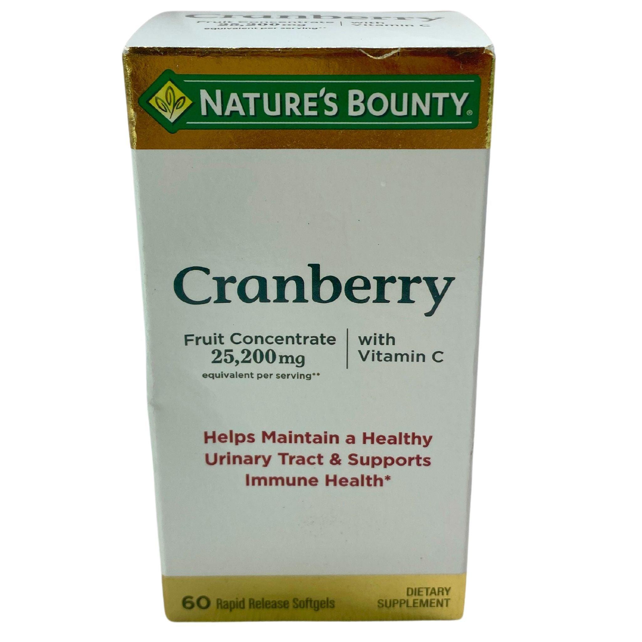 Nature's Bounty Cranberry Dietary Supplement - 60 Softgels - Urinary Tract & Bladder Health Support - for Women & Men - Daily Immune System Boost - Perfect for Travel & Active Lifestyles