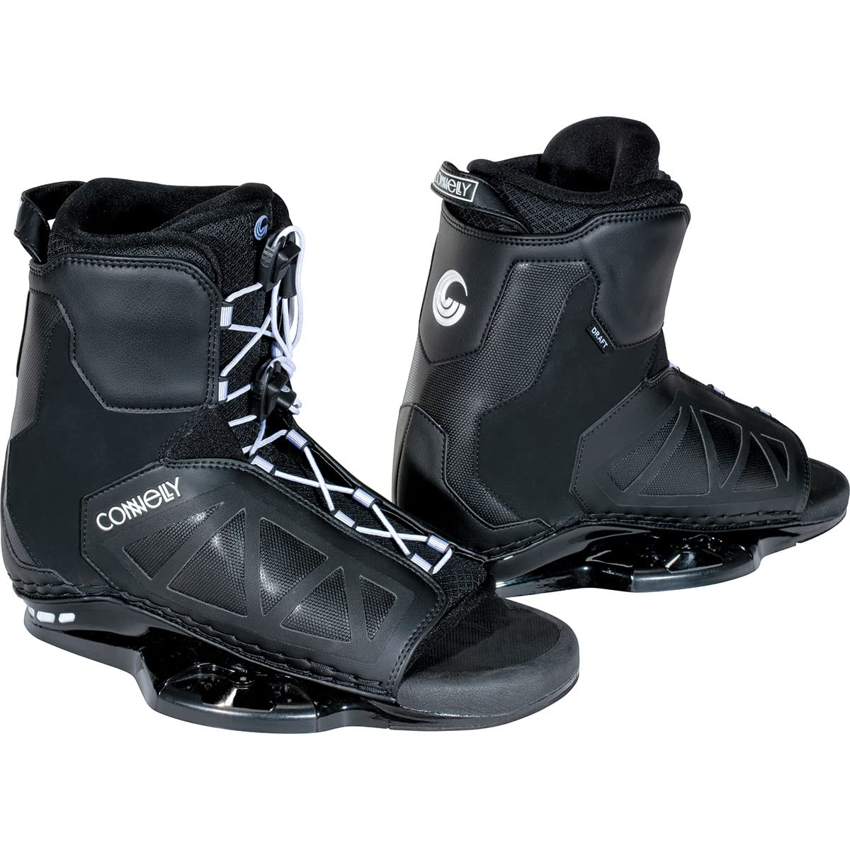 Connelly Draft Wakeboard Boots for Men - Black, Large Size 10-12 | Premium Wakeboarding Bindings for Water Sports & Boat Riding | Perfect for Lakes, Rivers & Ocean Surfing