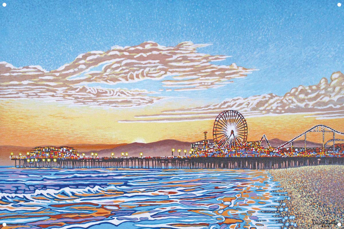 Santa Monica Pier Metal Wall Art Print - 11.5