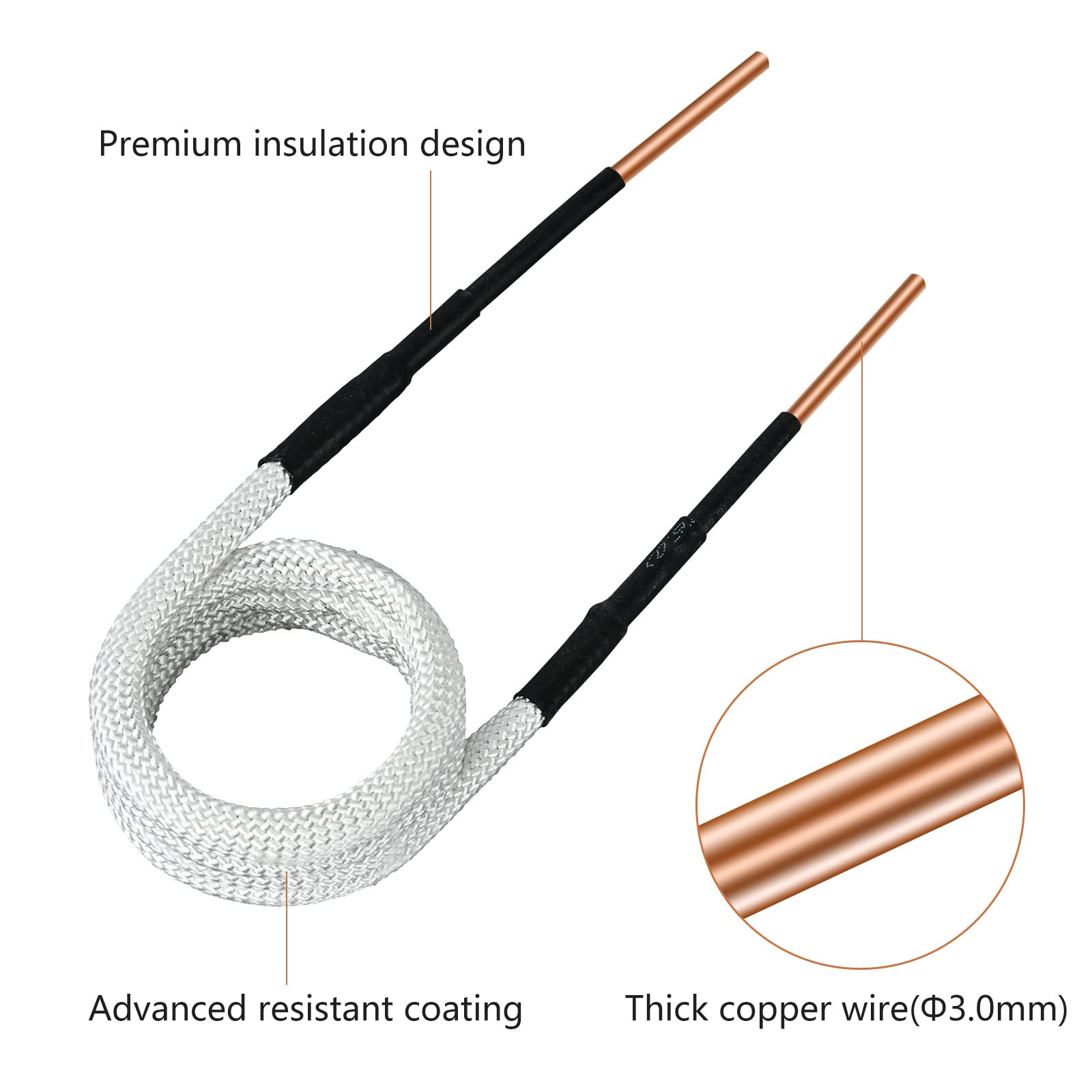 10PCS Induction Heater Coil Kit for Magnetic Heater - 8 Coils & 2 Free Forming Copper Wires (1200℃ Heat Resistant) - Perfect for Removing Rusty Bolts, Nuts, and Automotive Repairs - Ideal for DIY Mechanics and Professional Workshops