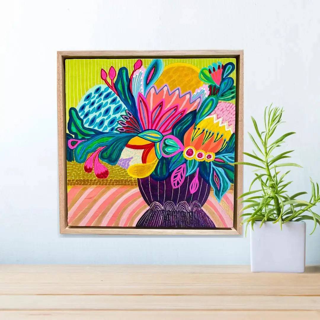 Garden Glory Original Hand-Painted Canvas Art - Perfect for Home Decor, Living Room Wall Art, and Office Decorations