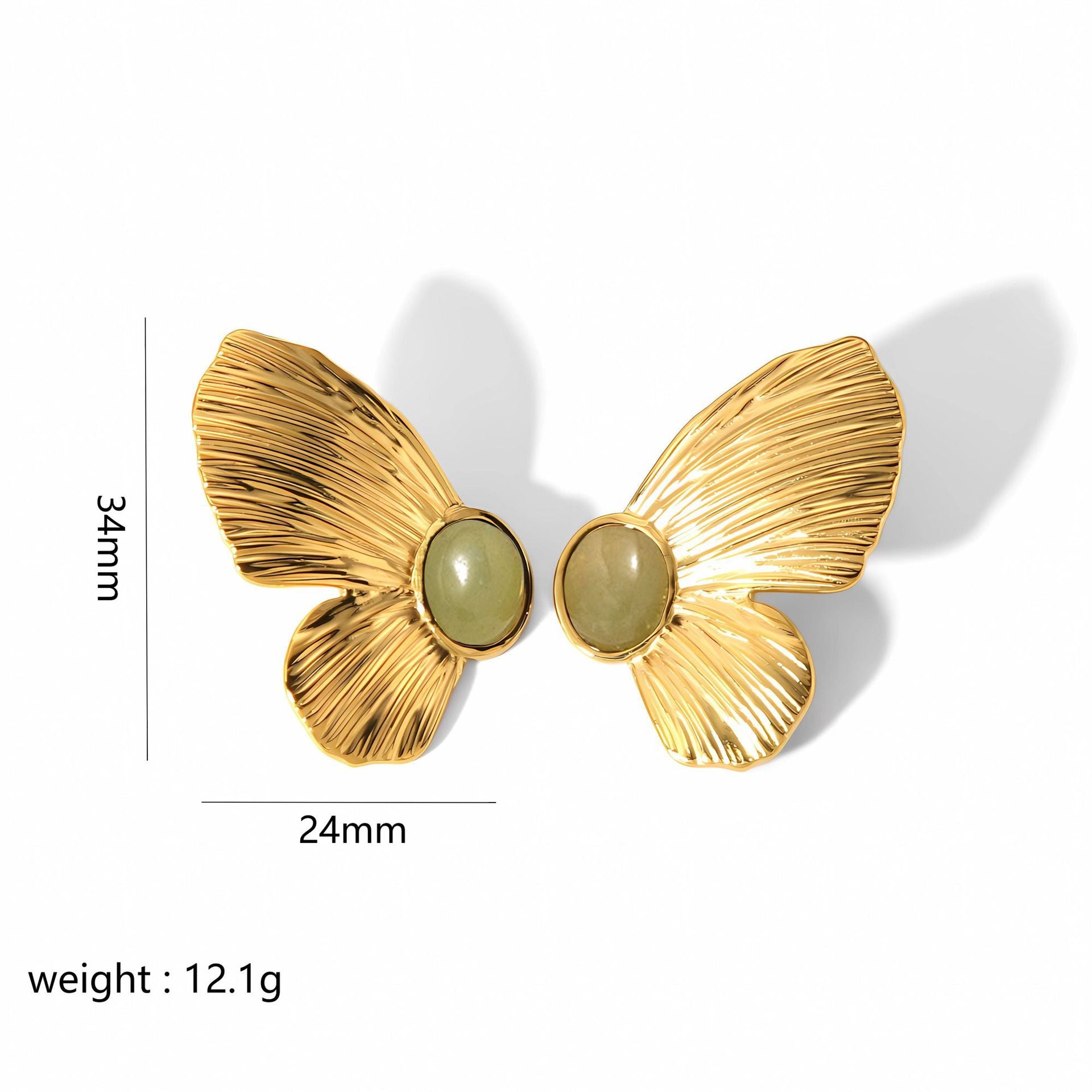 18K Gold Plated Chunky Butterfly Stud Earrings for Women - Fashion Jewelry Gift for Birthday, Anniversary & Valentine's Day | JDE004 | Perfect for Parties, Date Nights & Special Occasions