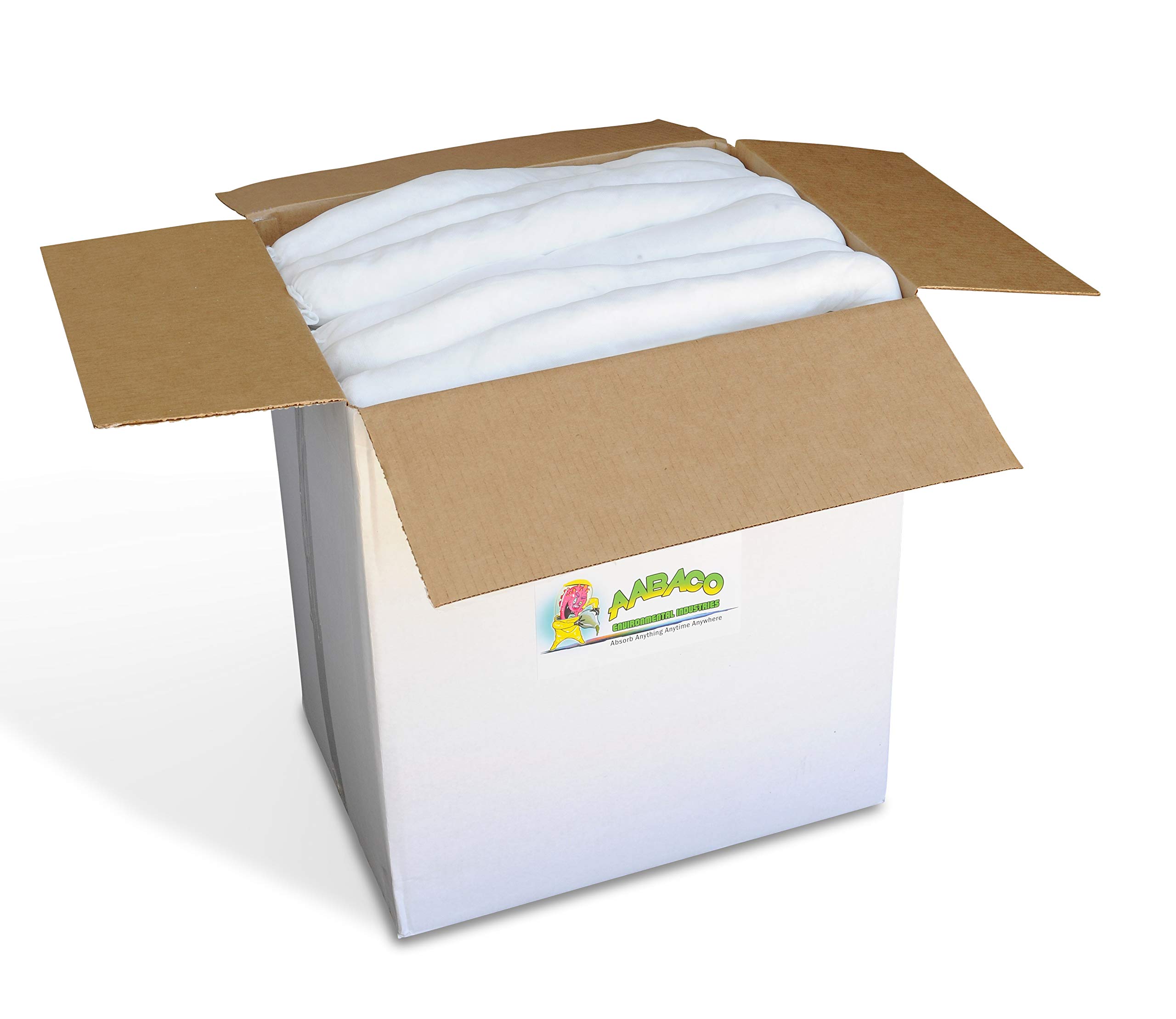 Oil Absorbent Socks – 3” x 48” Snake Sleeves for Oil, Diesel, Fuel & Hydrocarbon Spills – Water Repellent – Absorbs 10 Gallons per Pack of 20 – Ideal for Garage, Workshop, Industrial & Marine Spill Cleanup