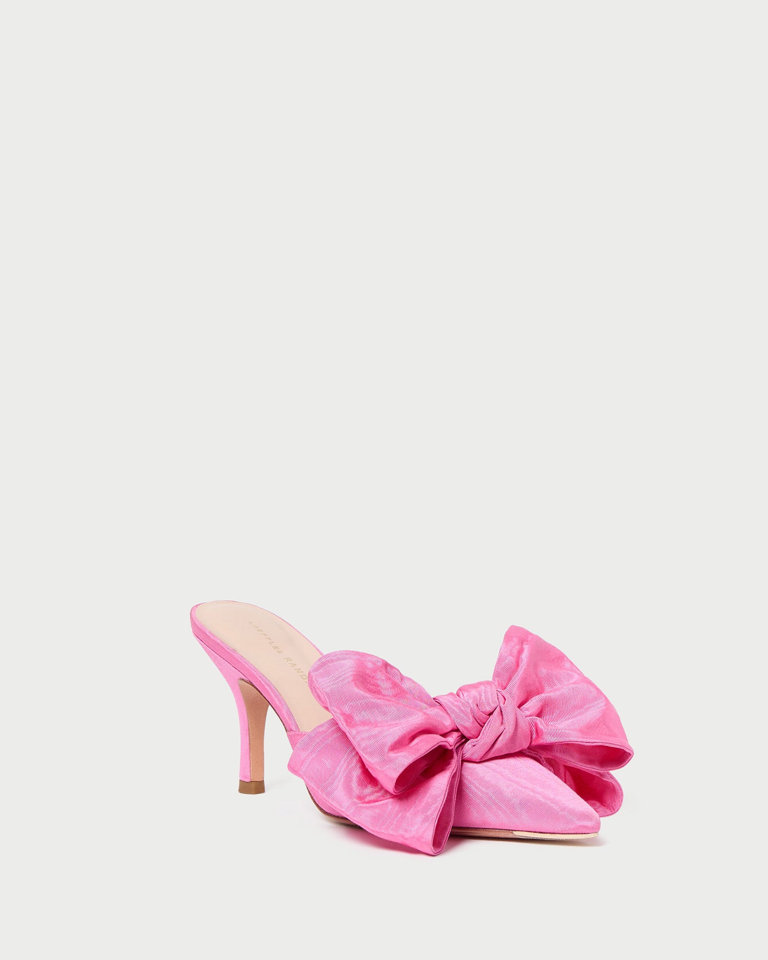 Margot Rose Moiré Bow Mule - Women's Comfortable Slip-On Shoes for Casual Wear, Office & Wedding - Elegant Flats with Bowknot Detail