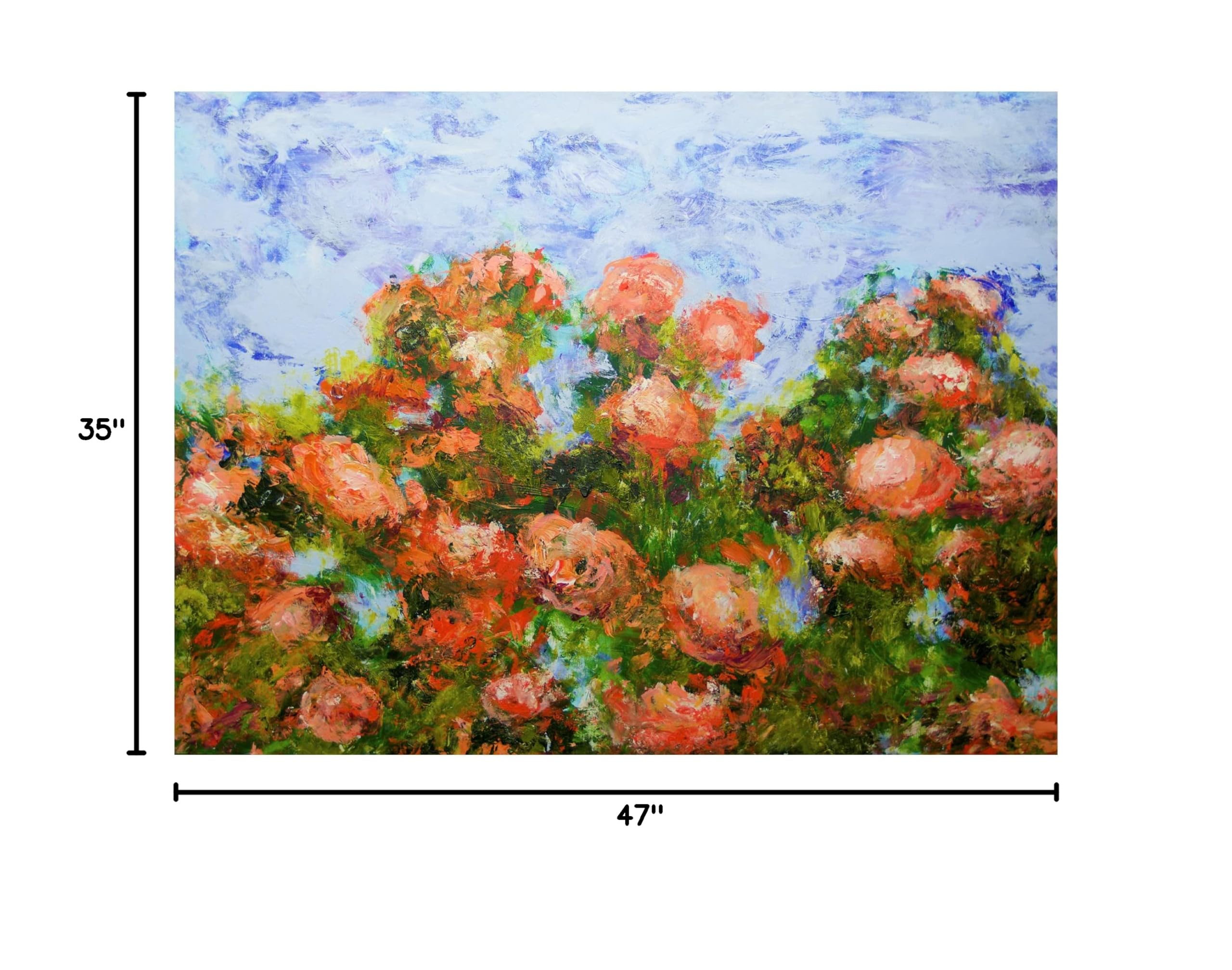 Trademark Fine Art 'Red Ribbon Roses' Canvas Wall Art by Allan Friedlander - Elegant Floral Painting for Living Room, Bedroom & Office Decor