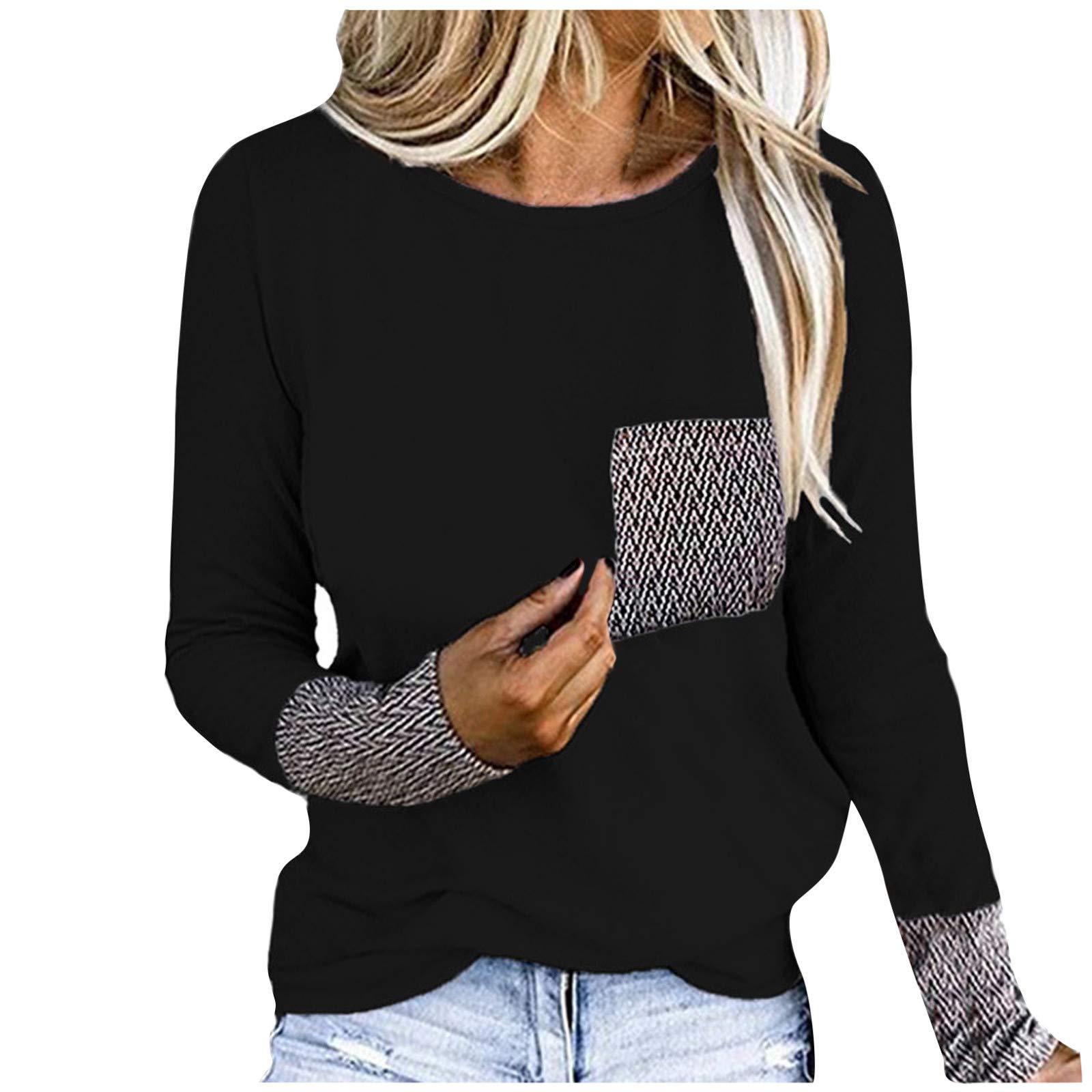 Women's Casual Long Sleeve Cat Print Sweatshirt - Fashion O-Neck T-Shirt Top for Ladies | Perfect for Work, Date Night & Everyday Wear