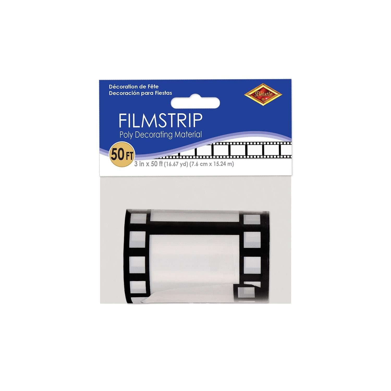 12 Pack Beistle Filmstrip Poly Decorating Material - 50 ft Roll for Party Backdrops, Photo Booths & Event Decorations