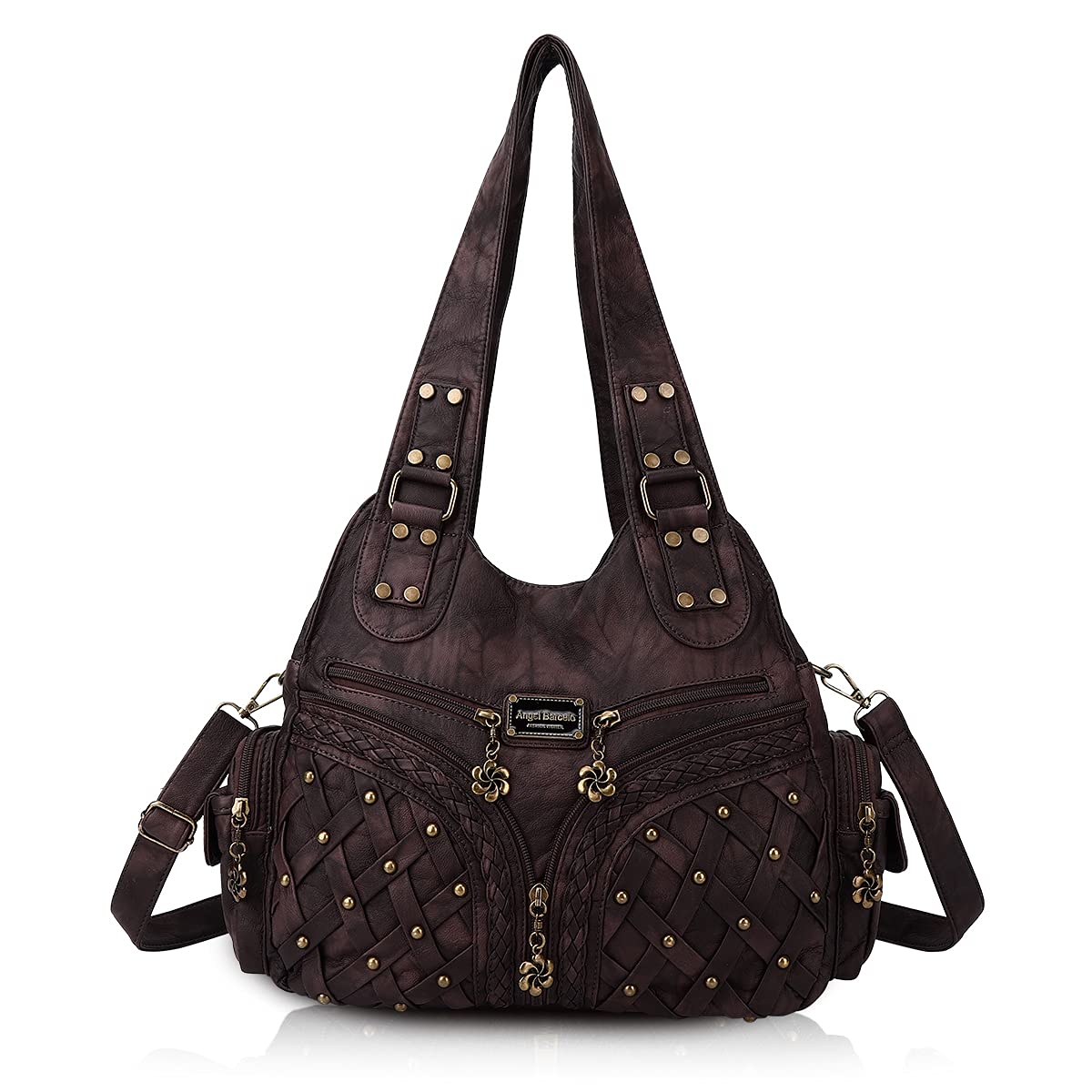 Angel Barcelo Women's PU Leather Handbag - Fashion Tote & Shoulder Purse for Work & Travel