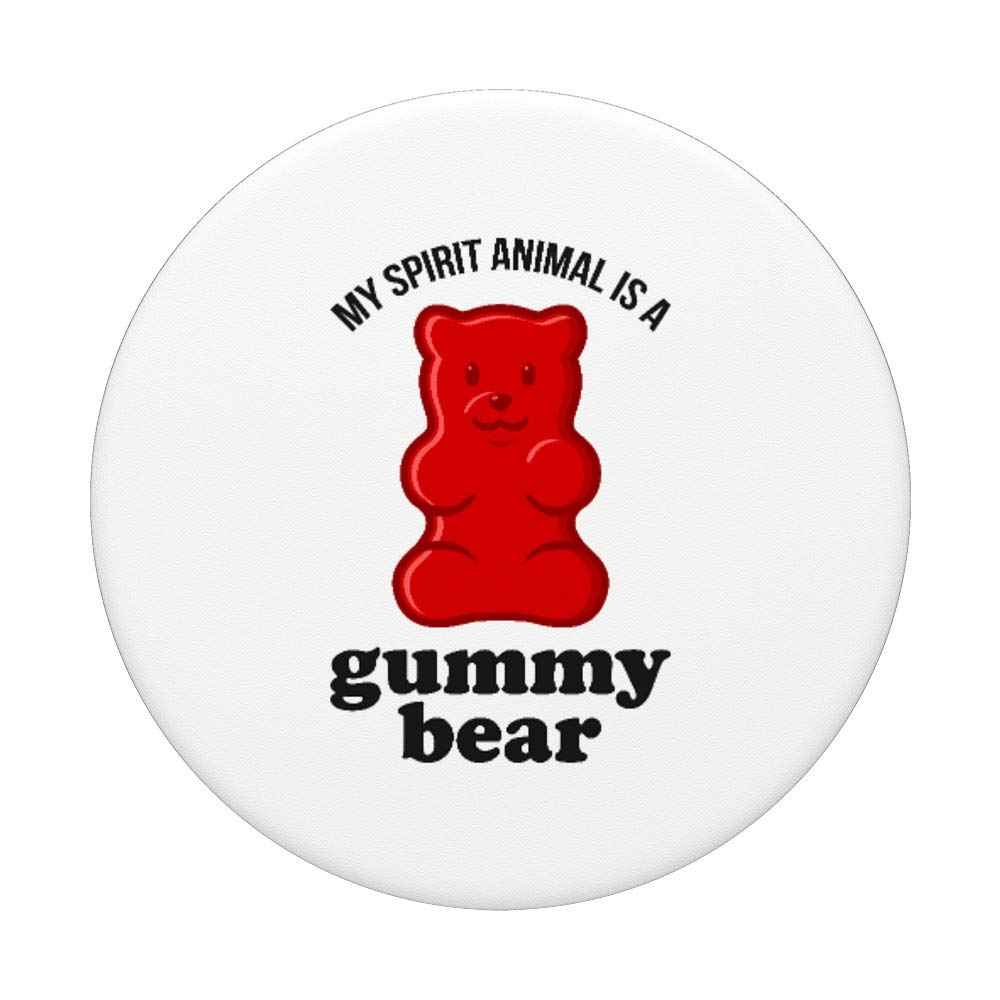 Funny My Spirit Animal Is A Gummy Bear PopSockets - Phone Grip & Stand for iPhone, Samsung & Tablets - Perfect for Work, Travel & Everyday Use