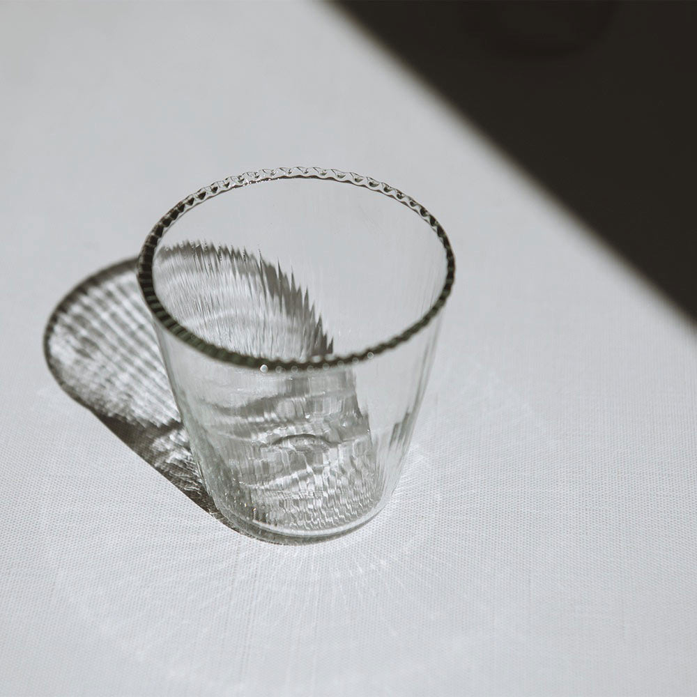 Handcrafted Ribbed Glass Set - 6-Piece Drinking Glasses for Water, Juice & Cocktails - Elegant Barware for Home, Parties & Gifts