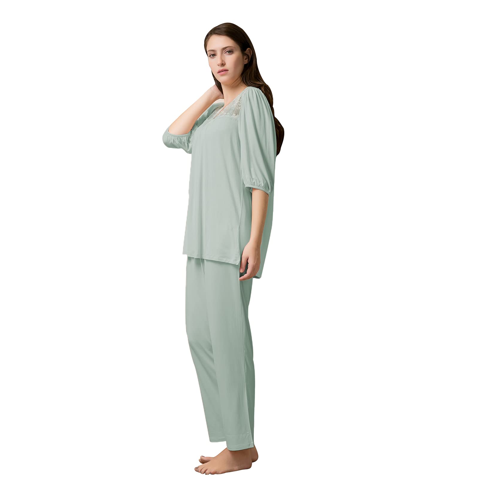 Women's Soft Half Sleeve Pajama Lounge Set - Comfortable Sleepwear for Nighttime Relaxation & Cozy Home Wear