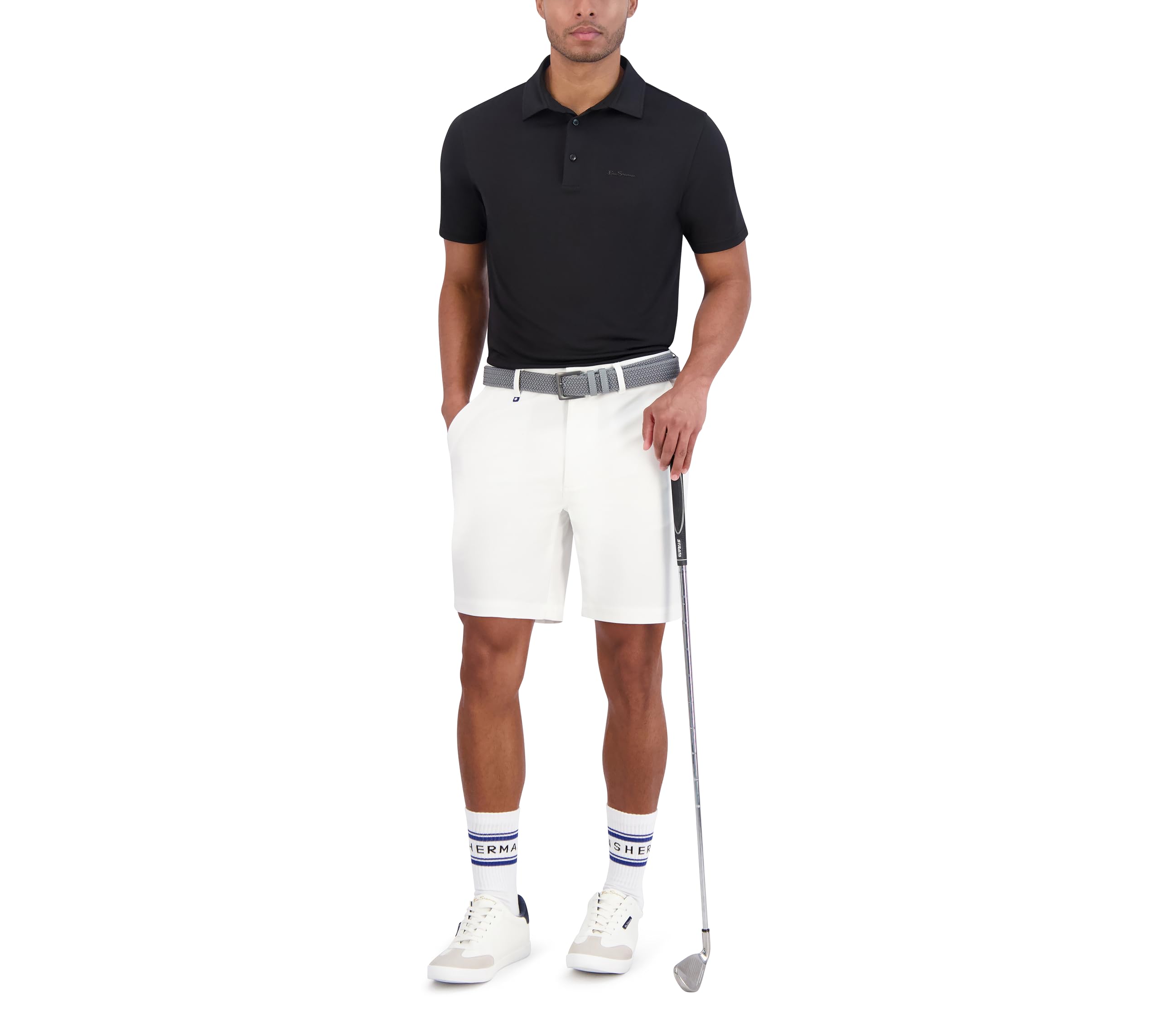 Ben Sherman Men's Solid Air Pique Short Sleeve Sports Fit Polo Shirt - Casual & Athletic Wear for Golf, Tennis & Everyday Comfort