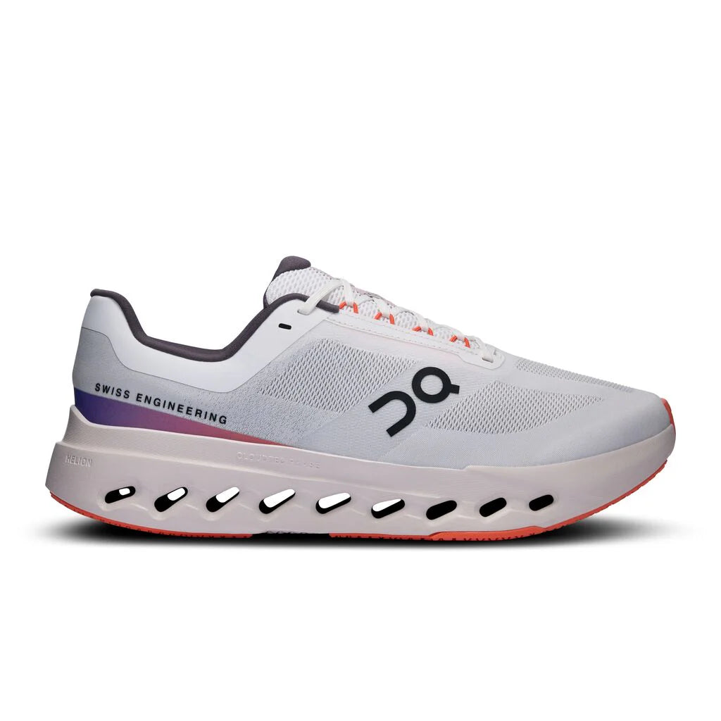 ON Men's CloudSurfer Next Wide Running Shoes - White/Flame - Lightweight Cushioned Sneakers for Road Running, Jogging & Gym Workouts