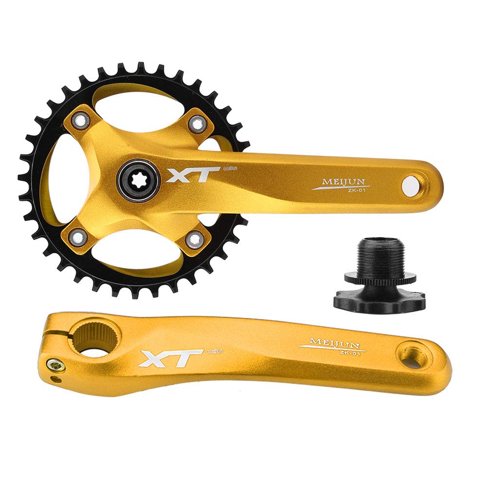 Dilwe Bike Crank Set - Aluminum Alloy Single Speed Road & Mountain Bike Crankset - 170mm Crank Arm - Perfect for Urban Commuting & Off-Road Cycling