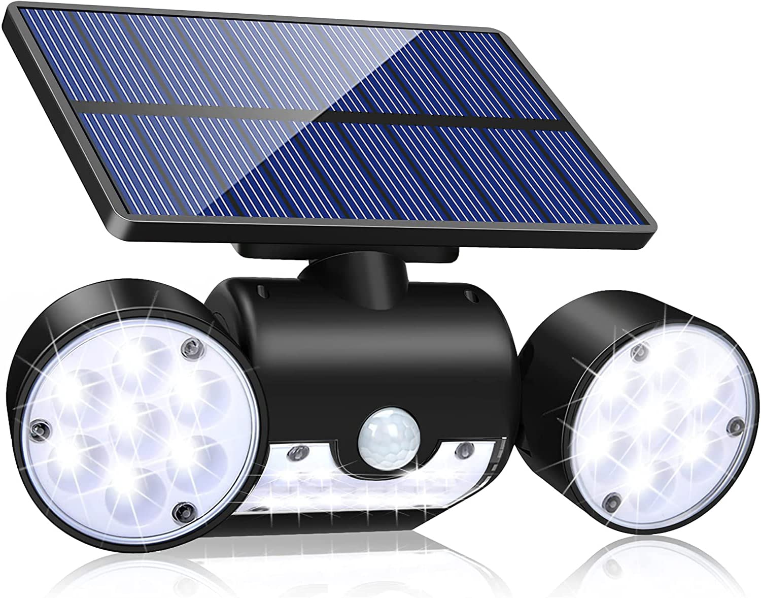 30 LED Solar Security Lights with Motion Sensor - IP65 Waterproof Dual Head 270° Wide Angle Solar Flood Lights for Outdoor, Fence, Front Door - Perfect for Pathway, Garden, Patio, and Driveway Lighting (Pack of 1)