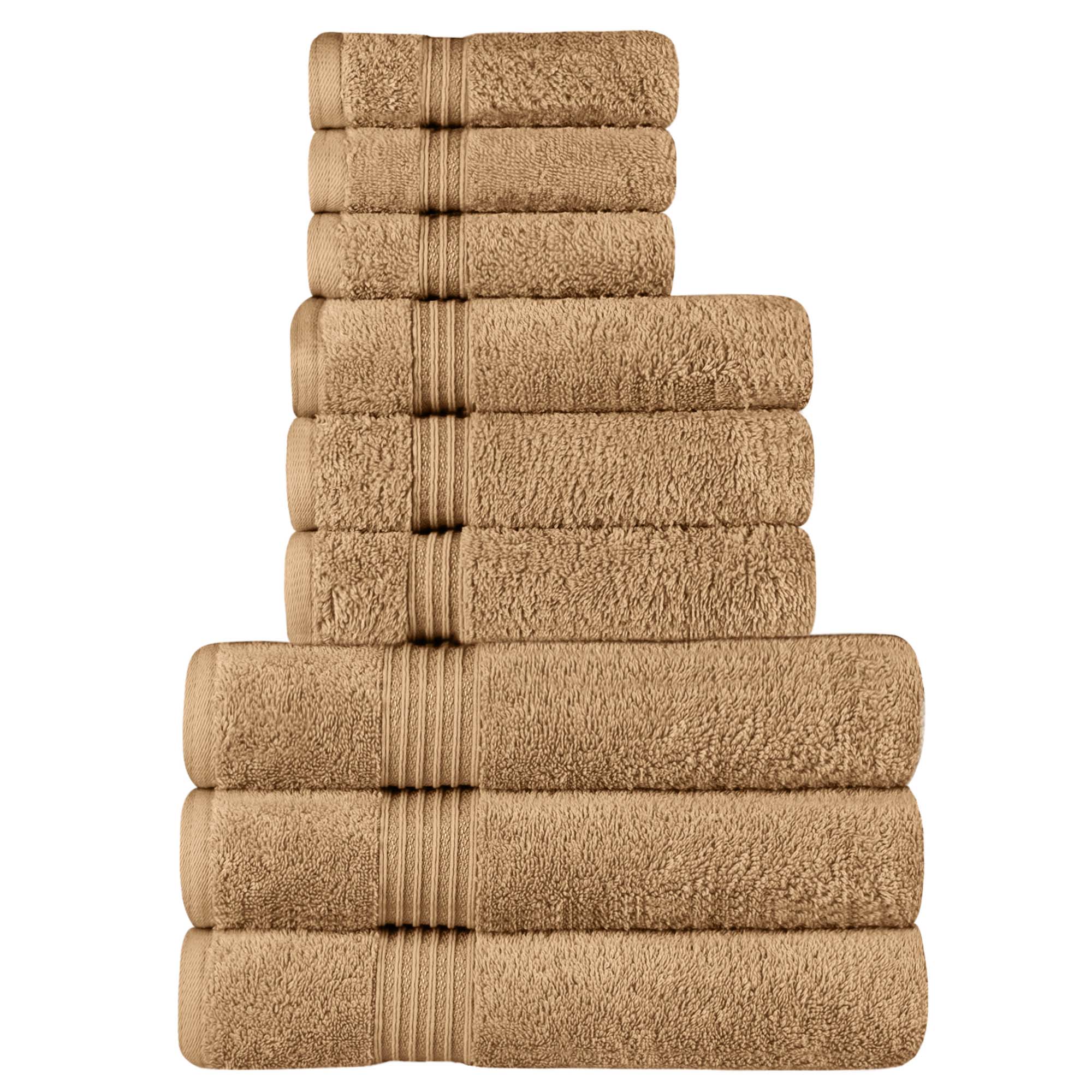 Premium Egyptian Cotton 9-Piece Bath Towel Set - Ultra Soft, Highly Absorbent, Quick-Drying - Perfect for Spa, Bathroom & Luxury Home Use