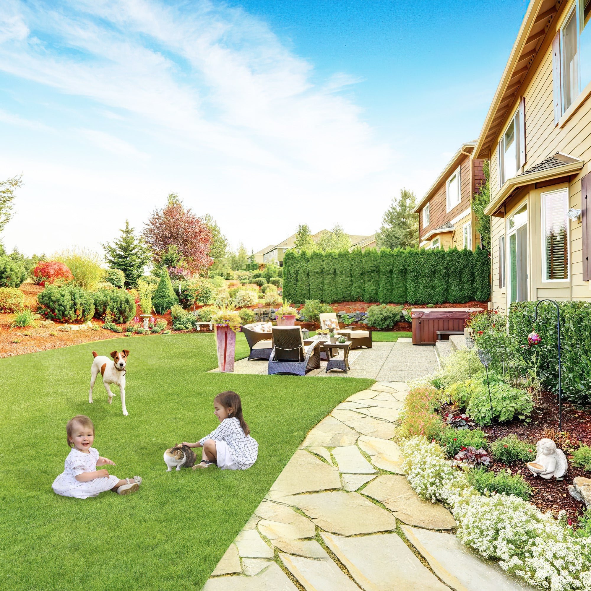 Premium Artificial Grass Turf - Realistic Synthetic Lawn for Indoor/Outdoor Use - Perfect for Garden, Landscape, Patio & Play Areas - Low Maintenance & UV Resistant