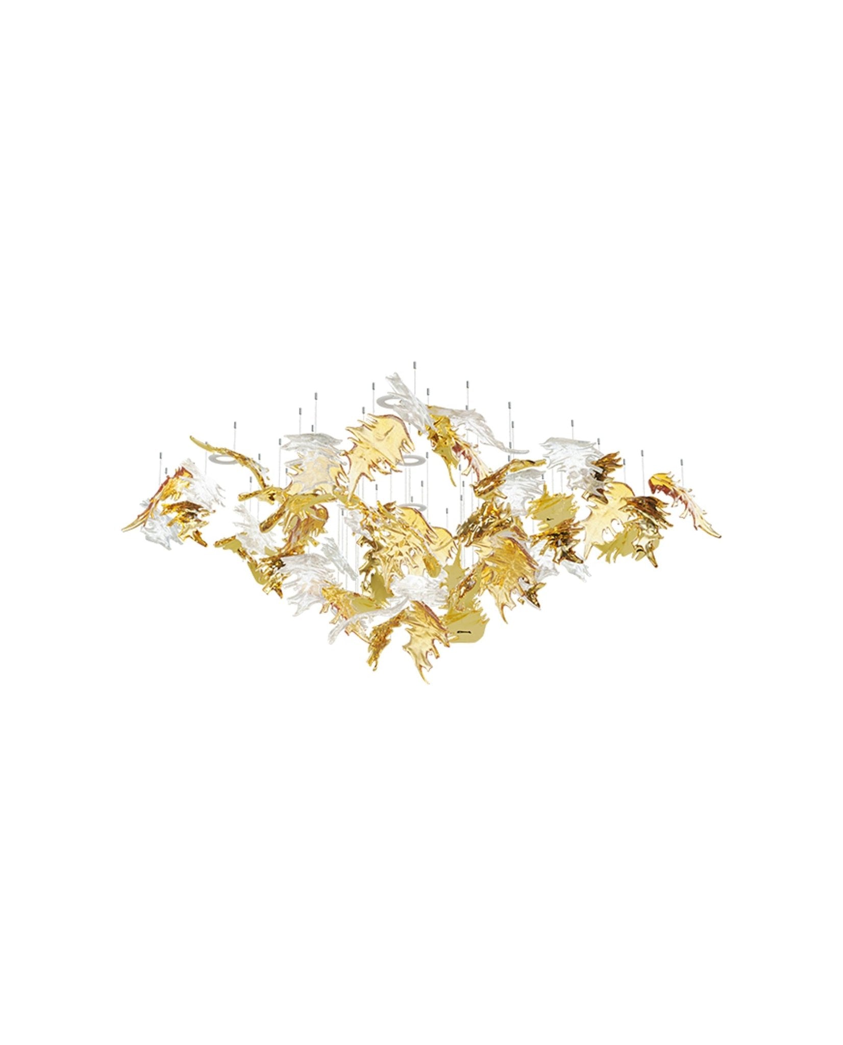 Elegant Flying Leaves Crystal Chandelier - Modern Ceiling Light Fixture for Dining Room, Bedroom & Living Room Decor