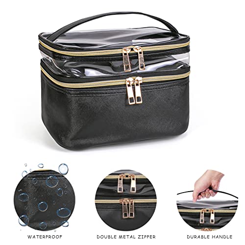 Travel Makeup Pouch Organizer Bag - Waterproof Cosmetic Case for Women, Perfect for Airplane Carry-on & Vacation Essentials Storage
