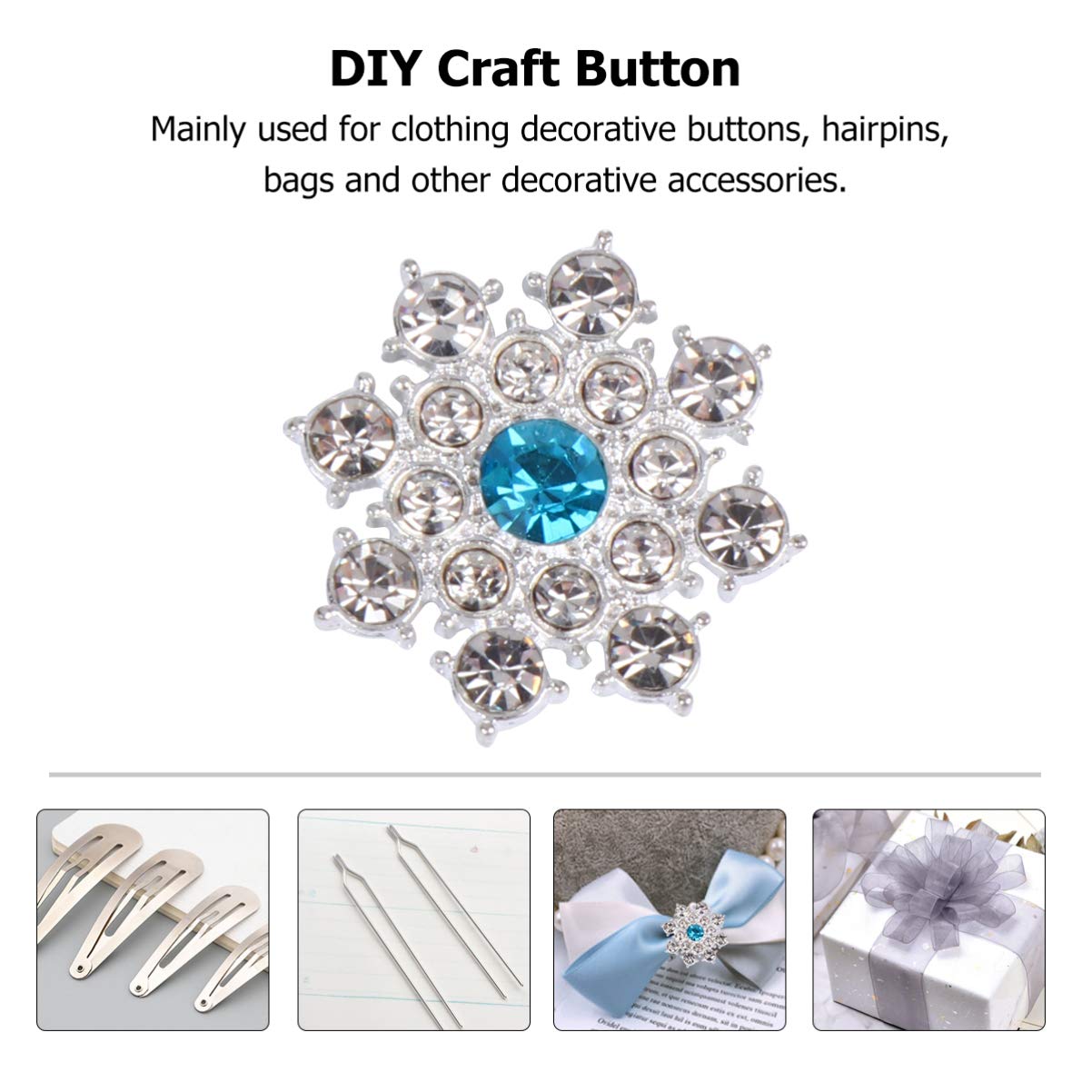EXCEART 30pcs Crystal Snowflake Rhinestone Embellishments - Flat Back Rhinestone Appliques for DIY Crafts, Brooches, Hair Accessories & Scrapbooking - Perfect for Holiday Decorations, Wedding Favors & Gift Wrapping