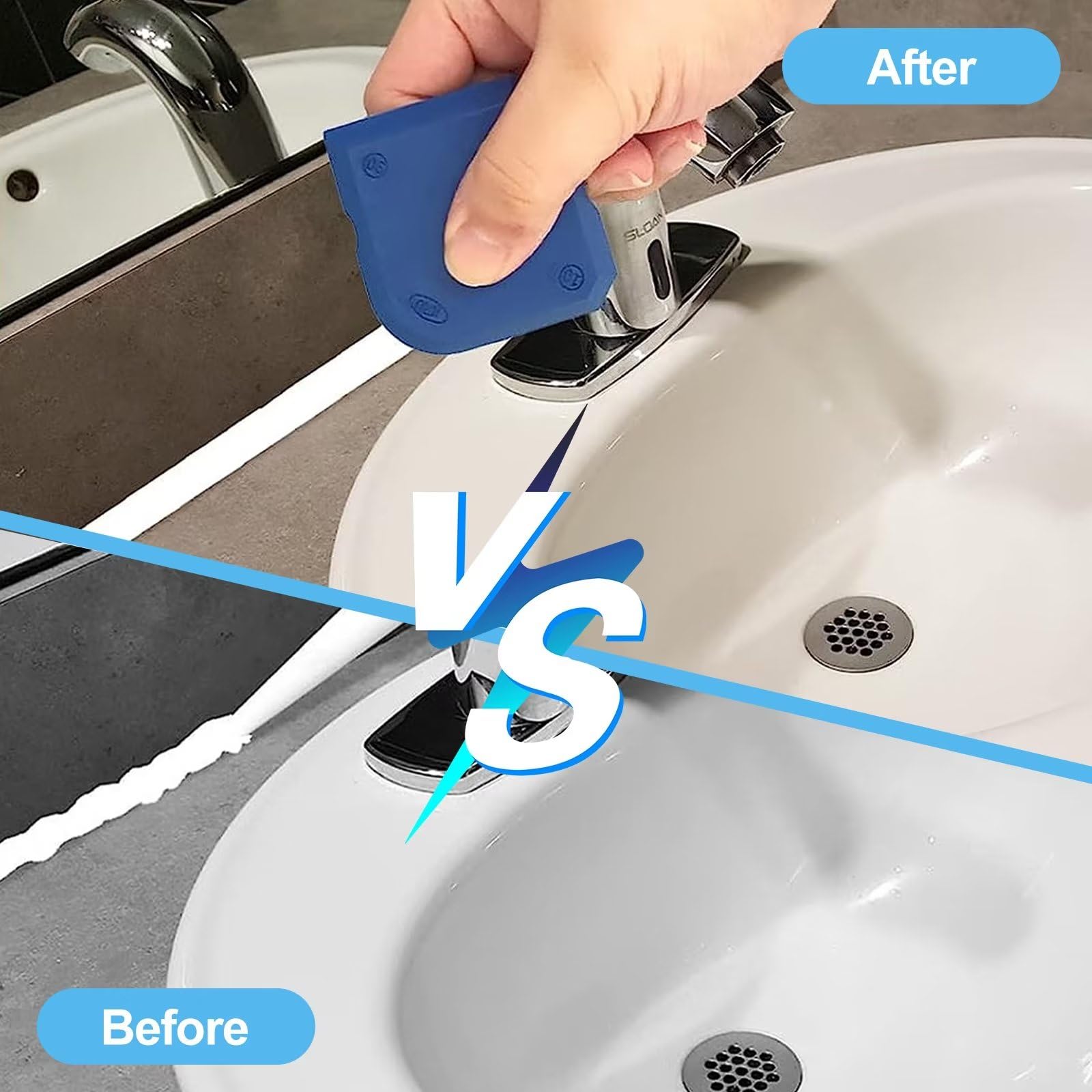 Professional Silicone & Caulk Removal Tool Kit - Sealant Finishing Tools with Scraper & Guide for Perfect Caulking - Ideal for Bathroom, Kitchen & Home Renovation Projects