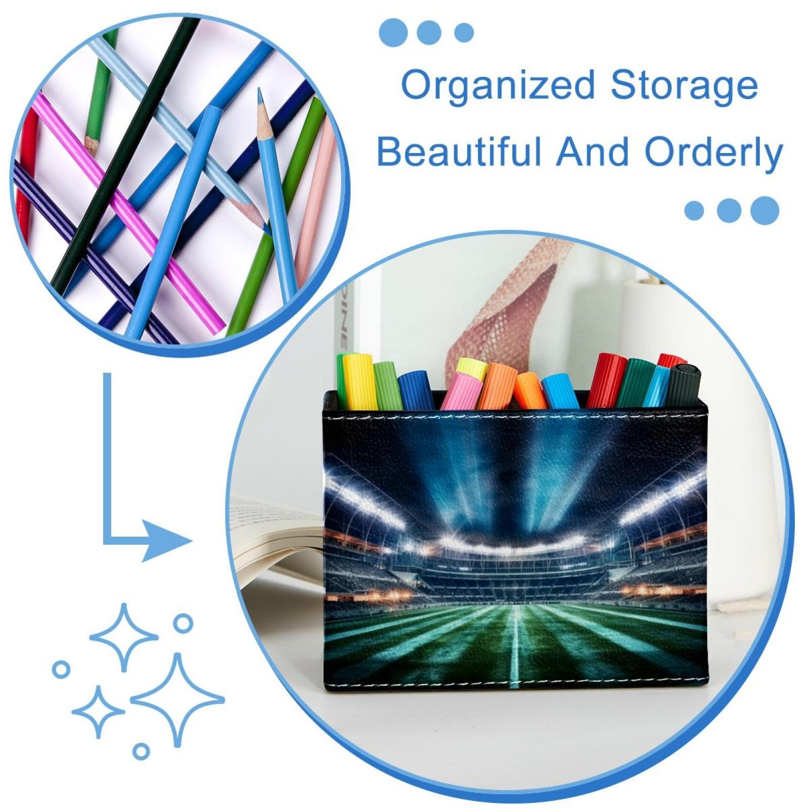 American Football Stadium Pen Holder for Desk - Stylish Pencil Organizer for Office, School & Home Use - Perfect Office Supplies for Football Fans