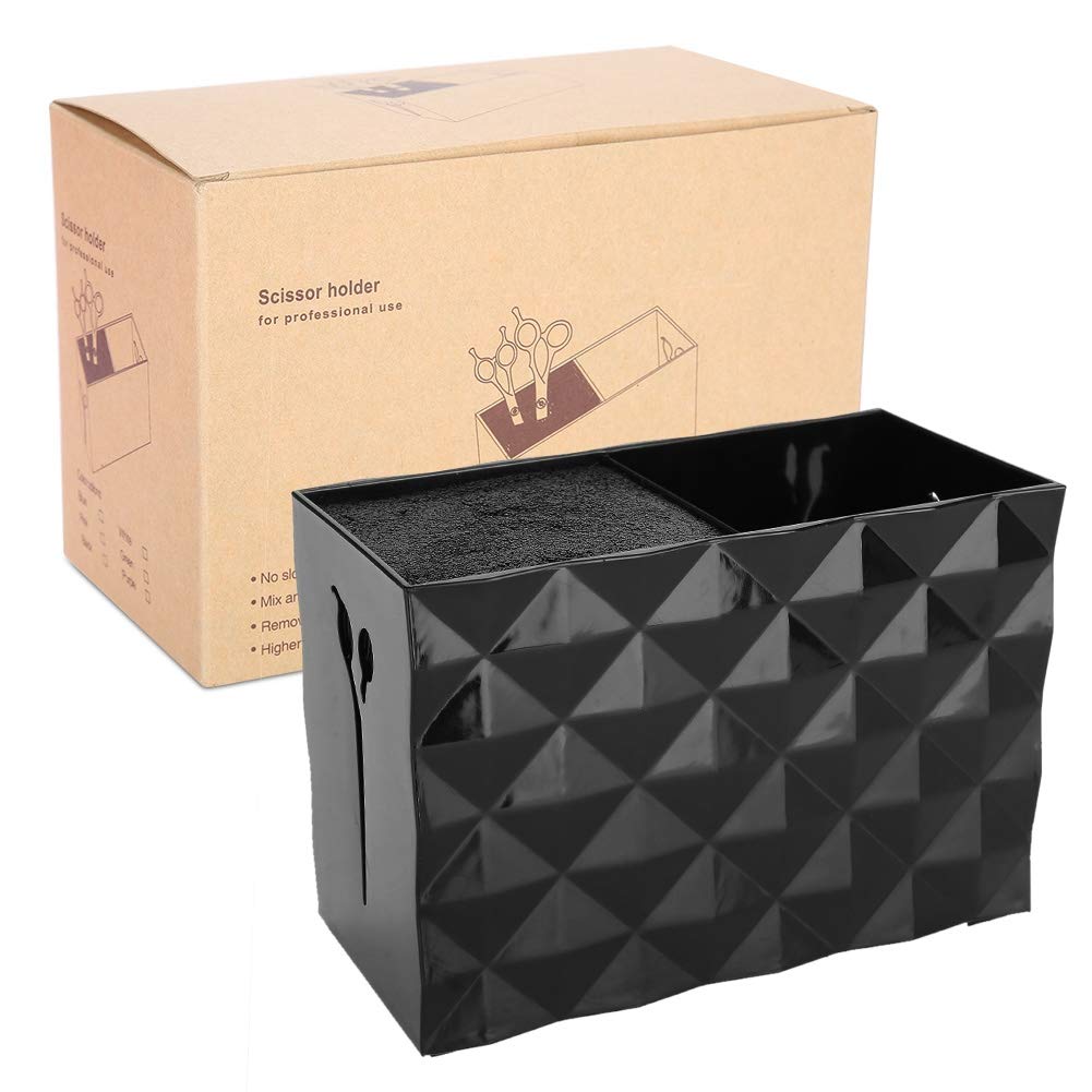 Professional Hair Salon Storage Box - Scissors Comb Hair Clip Organizer Holder for Hairdressing Tools (Black) | Perfect for Salon, Barber Shop & Home Hair Cutting Accessories Storage