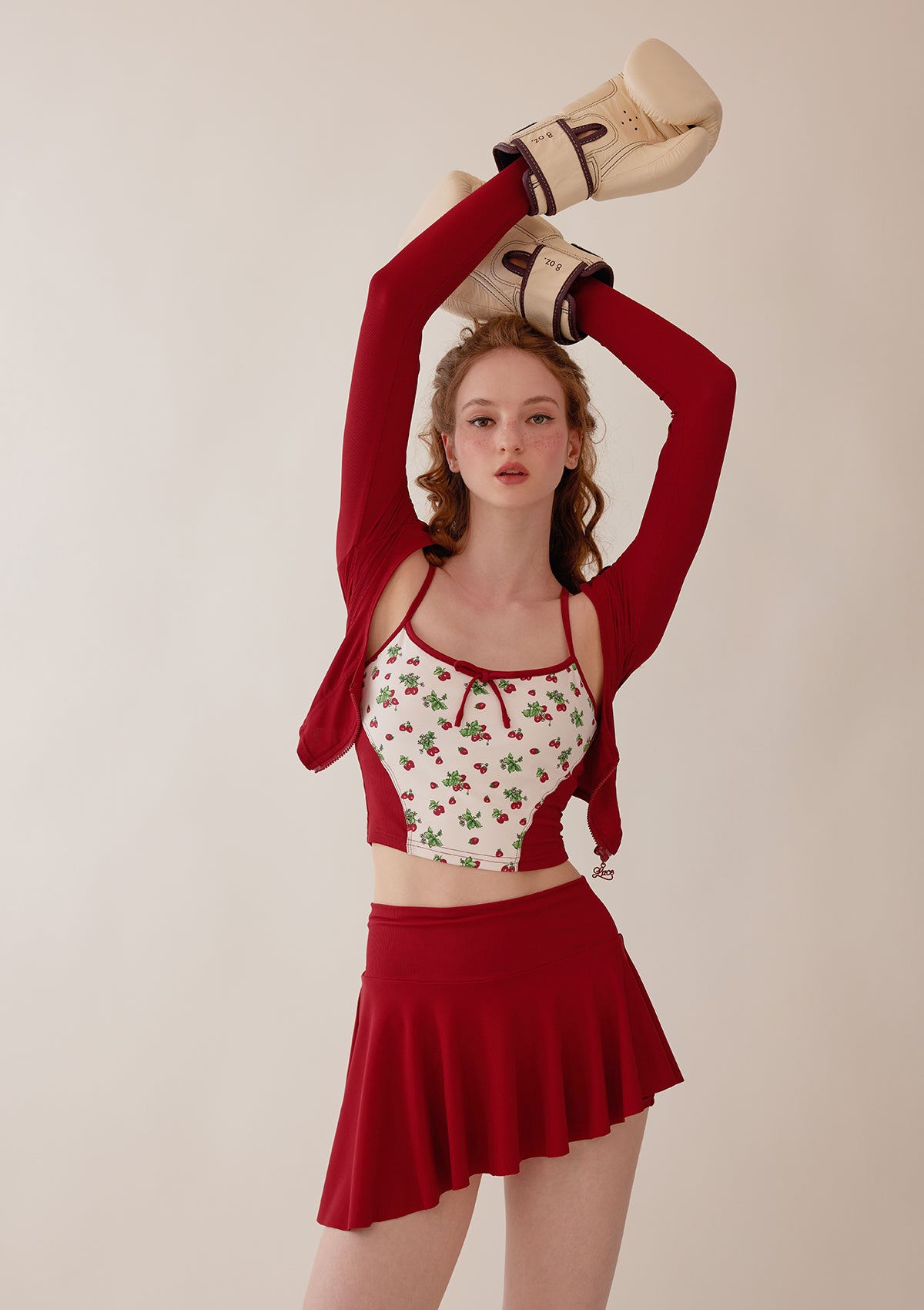 Stylish Vibrant Strawberry Print Sports Cardigan - Trendy Athletic Wear for Women - Perfect for Running, Yoga & Casual Outfits