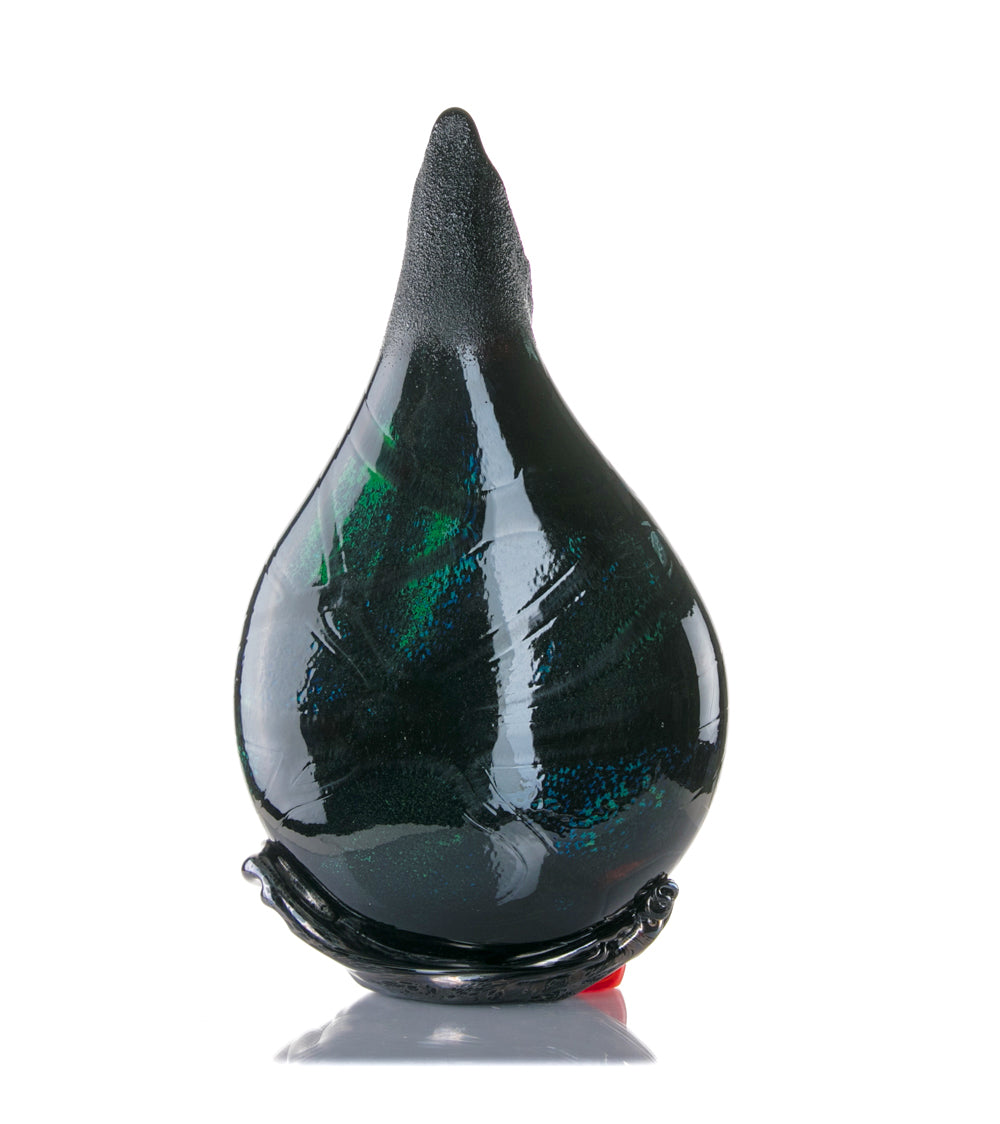 Daniel Moe Black Lava Trail 2 Glass Vessel - Modern Home Decor for Living Room, Office & Wedding Centerpieces
