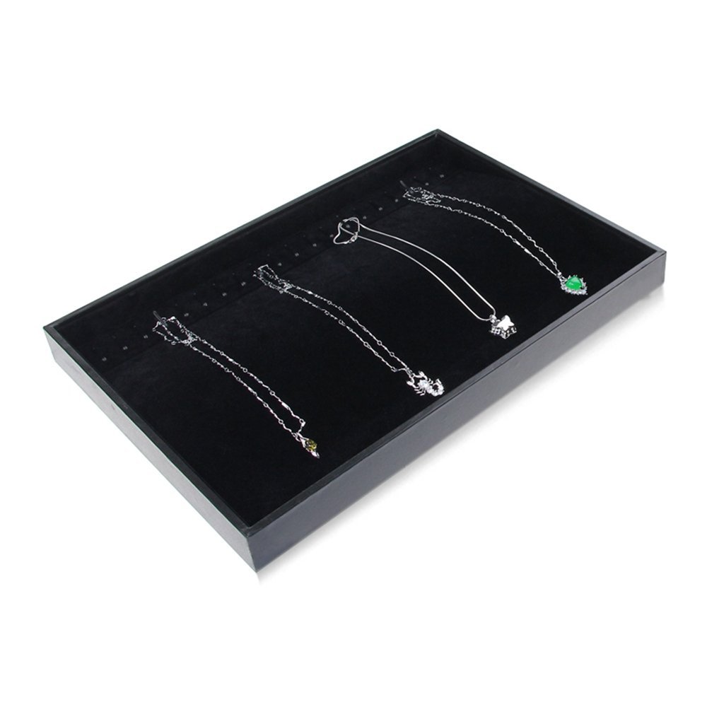 Bocar Jewelry Display Stand - Black Necklace Organizer with 20 Hooks (BP-XL) for Jewelry Store, Boutique & Home Decor