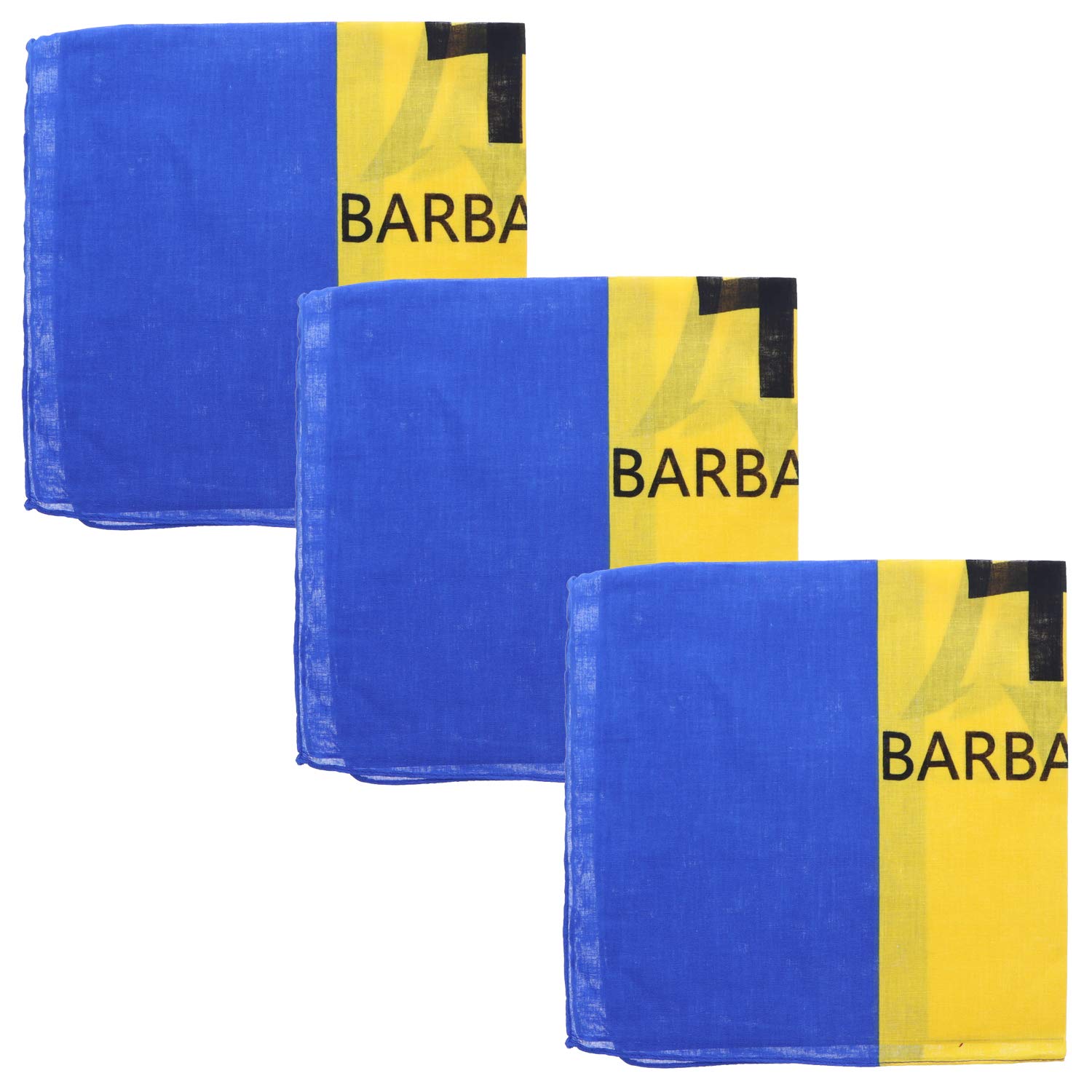 Motique 3-Pack Large Cotton Bandanas - Caribbean Flags Design for Men & Women - Fashion Accessories for Outdoor, Travel, and Everyday Use