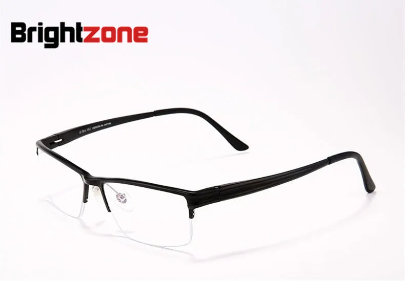 Brightzone Men's Semi-Rim Square Aluminum Sport Eyeglasses 70188 - Lightweight Durable Frames for Running, Cycling & Outdoor Activities