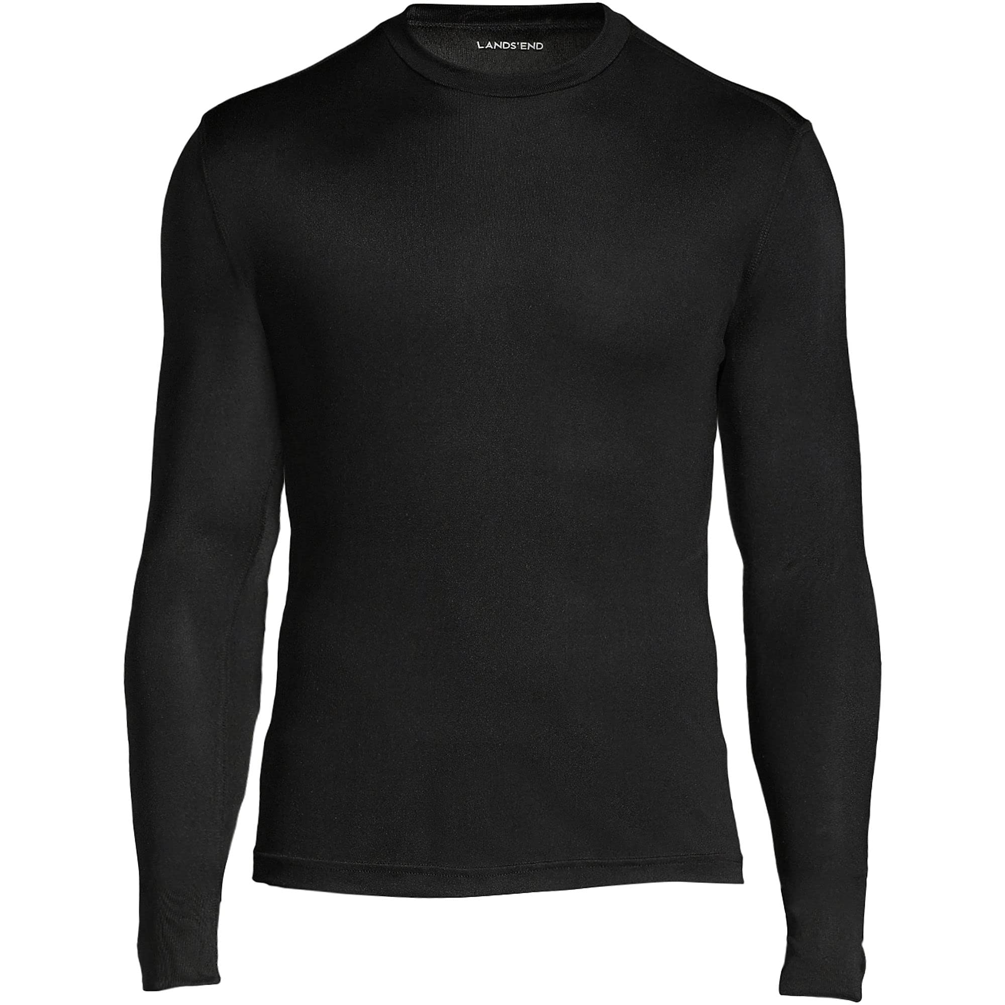 Lands' End Men's Silk Thermal Underwear - Soft & Breathable Long Sleeve Crew Neck Base Layer for Cold Weather, Winter Sports & Layering