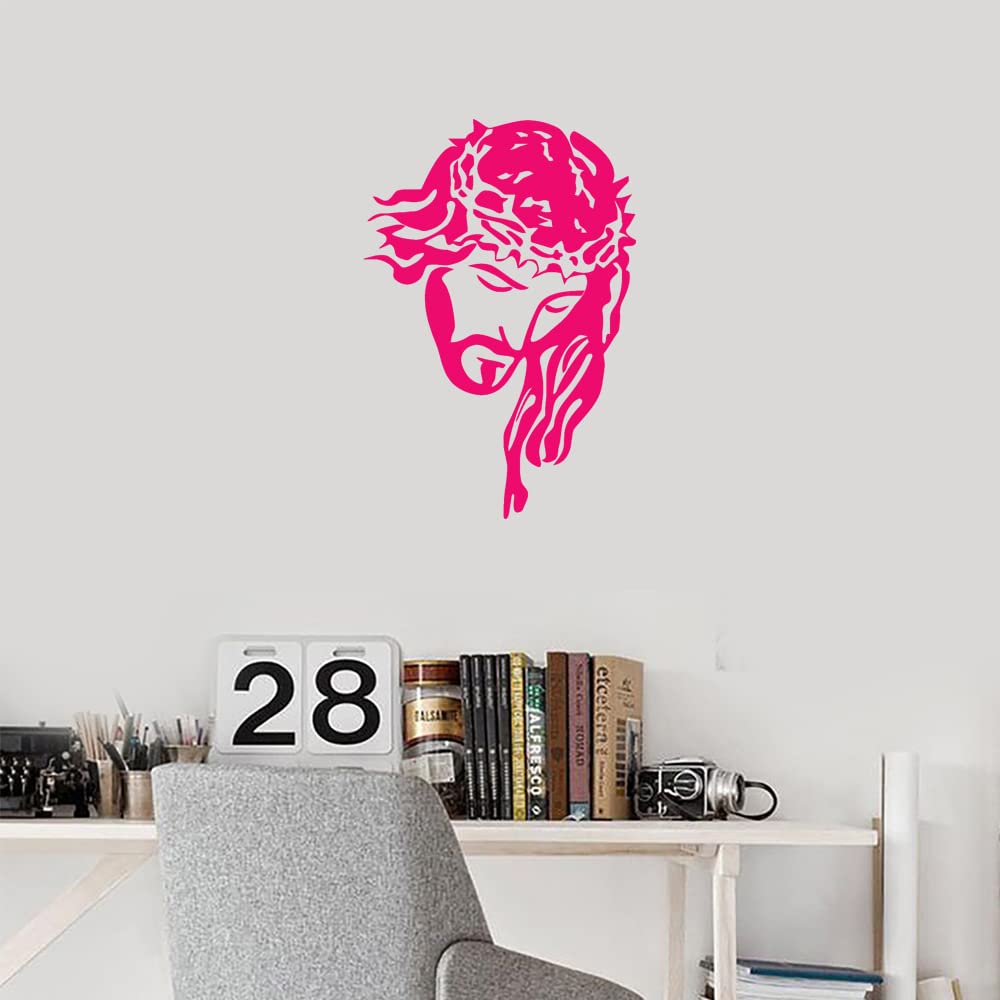 Premium Waterproof Christian Jesus Religious Vinyl Decal Stickers (Pink, Set of 2) - Perfect for Laptop, Phone, Helmet, Car Window, Bumper, Mug, Cup, Door & Wall Decor - Ideal for Home, Office & Church Decorations
