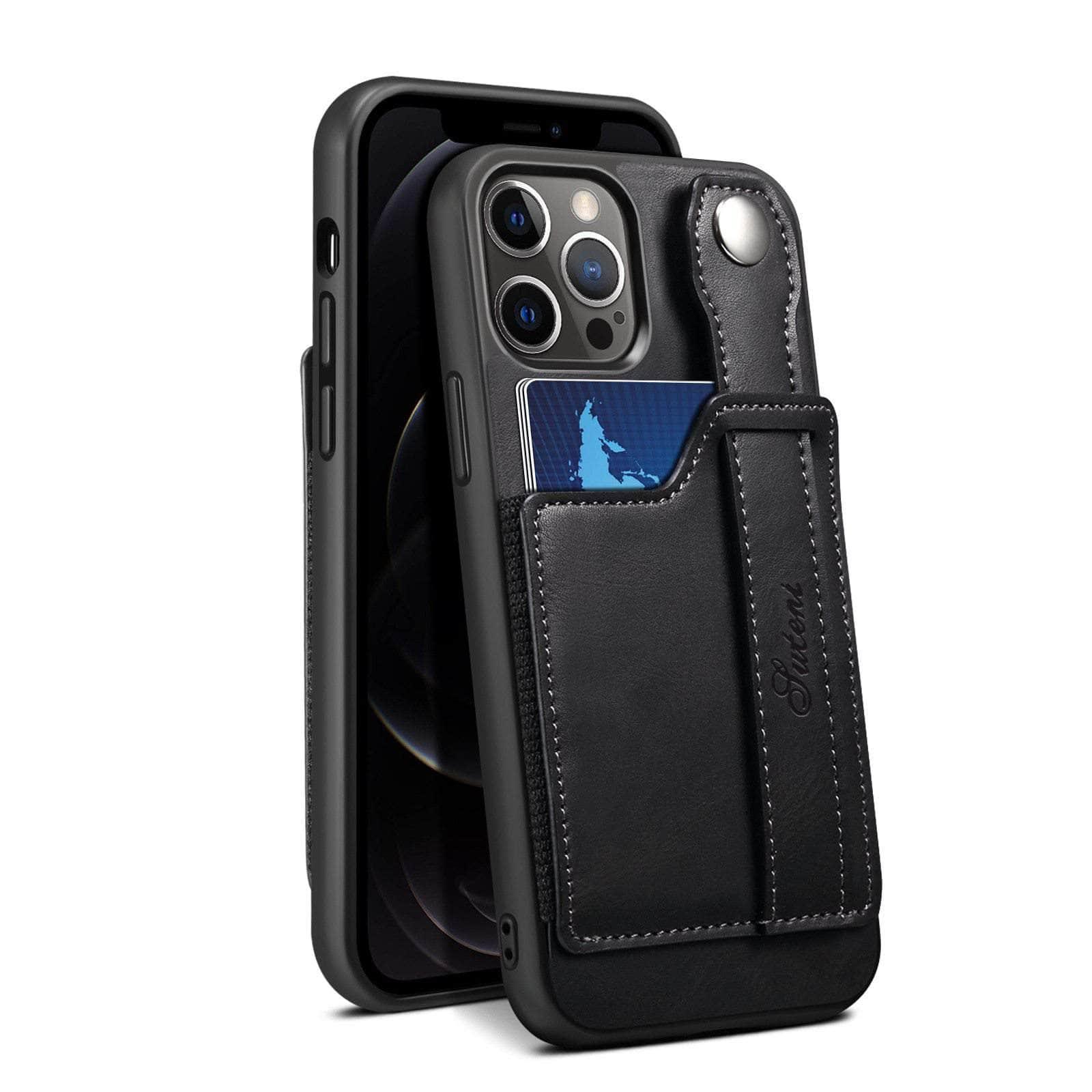 Premium Suteni Genuine Leather Case for iPhone 13 Pro - Slim Protective Cover with Card Slot | Perfect for Business Professionals & Everyday Use