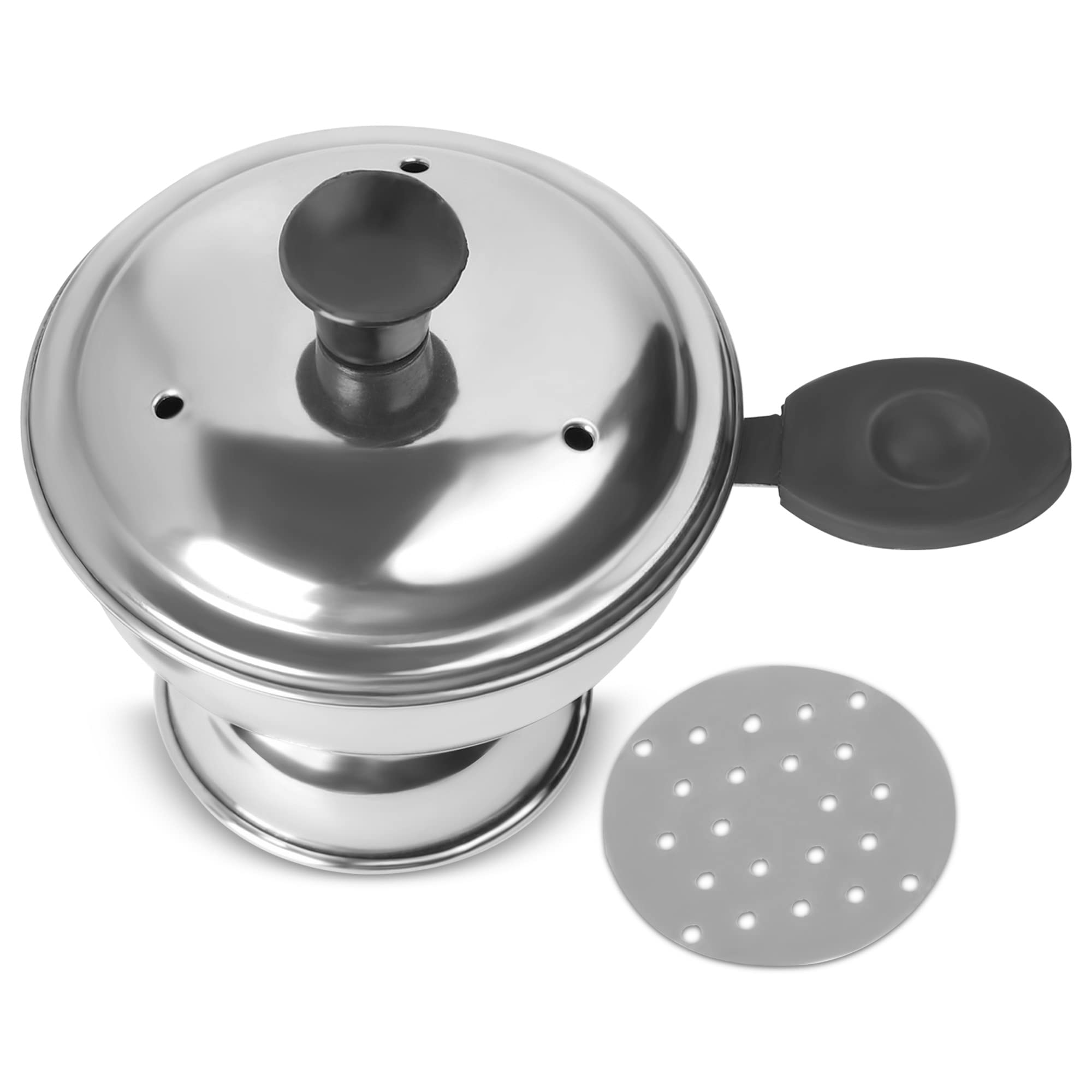 Premium Stainless Steel Puttu Maker with Handle - Traditional Chiratta Puttu Kutti for Pressure Cooker | Perfect for Making Kerala Puttu, Steamed Rice Cakes & Healthy Breakfast at Home