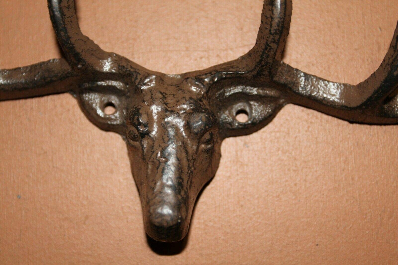Premium Cast Iron Antler Deer Head Wall Hooks - 9-Piece Trophy Room Decor Set for Hunting Lodge, Cabin & Rustic Home Decor | Perfect for Coats, Hats & Gear Organization