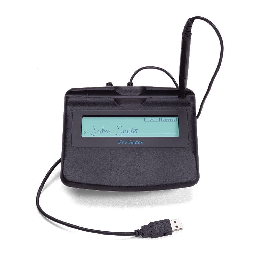 Renewed Scriptel ST1570-6FT 1x5 LCD Backlit Signature Capture Pad - Proscript Electronic Signature Device for Retail, Banking & Office Use