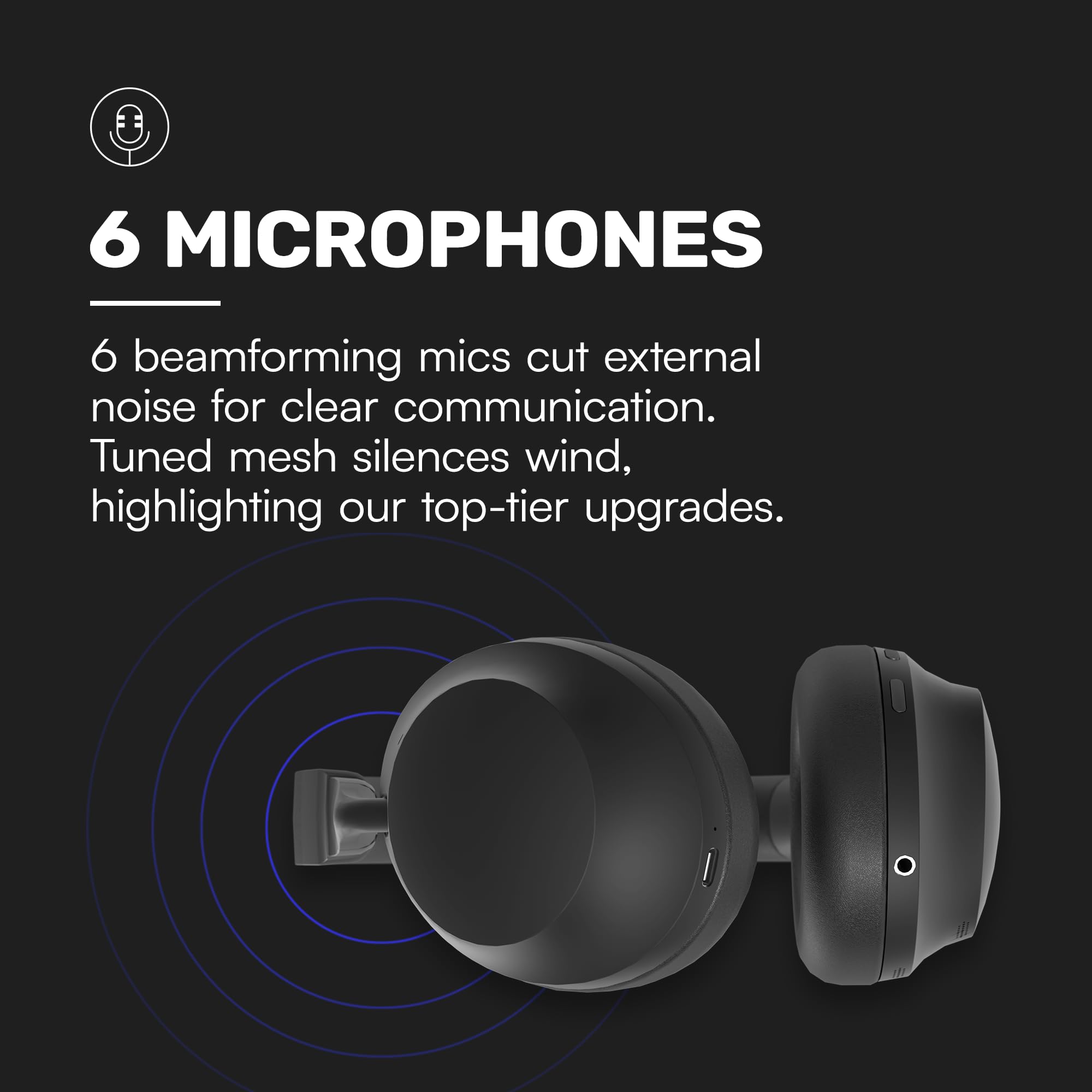 Raycon Everyday Headphones Pro - Wireless Bluetooth Headphones with 60-Hour Battery Life, 6-Mic Clear Call, Active Noise Cancelling & Awareness Mode, Multipoint Connectivity (Storm Blue) - Perfect for Workouts, Commuting & Office Use