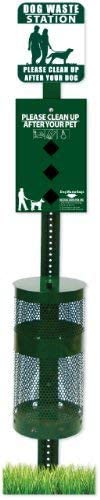 2020 Dog Waste Station with FREE 400 Waste Bags & 50 Can Liners - Complete Pet Waste Management System for Parks, Backyards & Public Areas