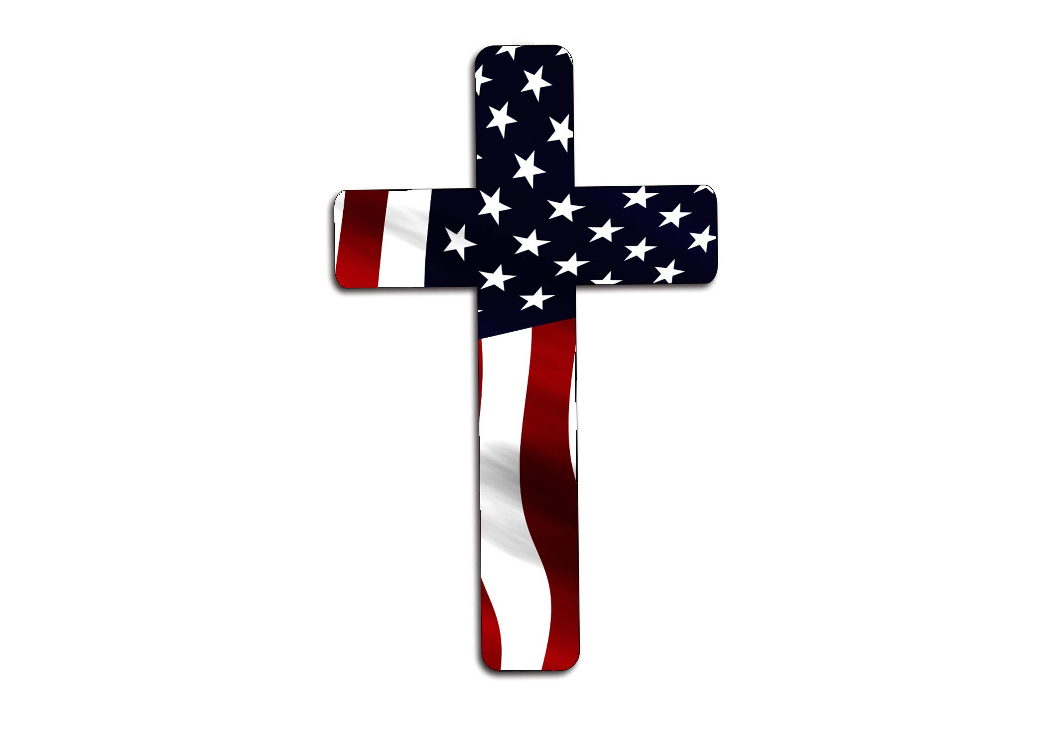 Rogue River Tactical 4-Pack Patriotic Decal Stickers - Red White Blue Cross & American Flag Design - Large Vinyl Bumper Stickers for Cars, Trucks, RVs, SUVs & Boats | Perfect for 4th of July, Veterans Day & Patriotic Events
