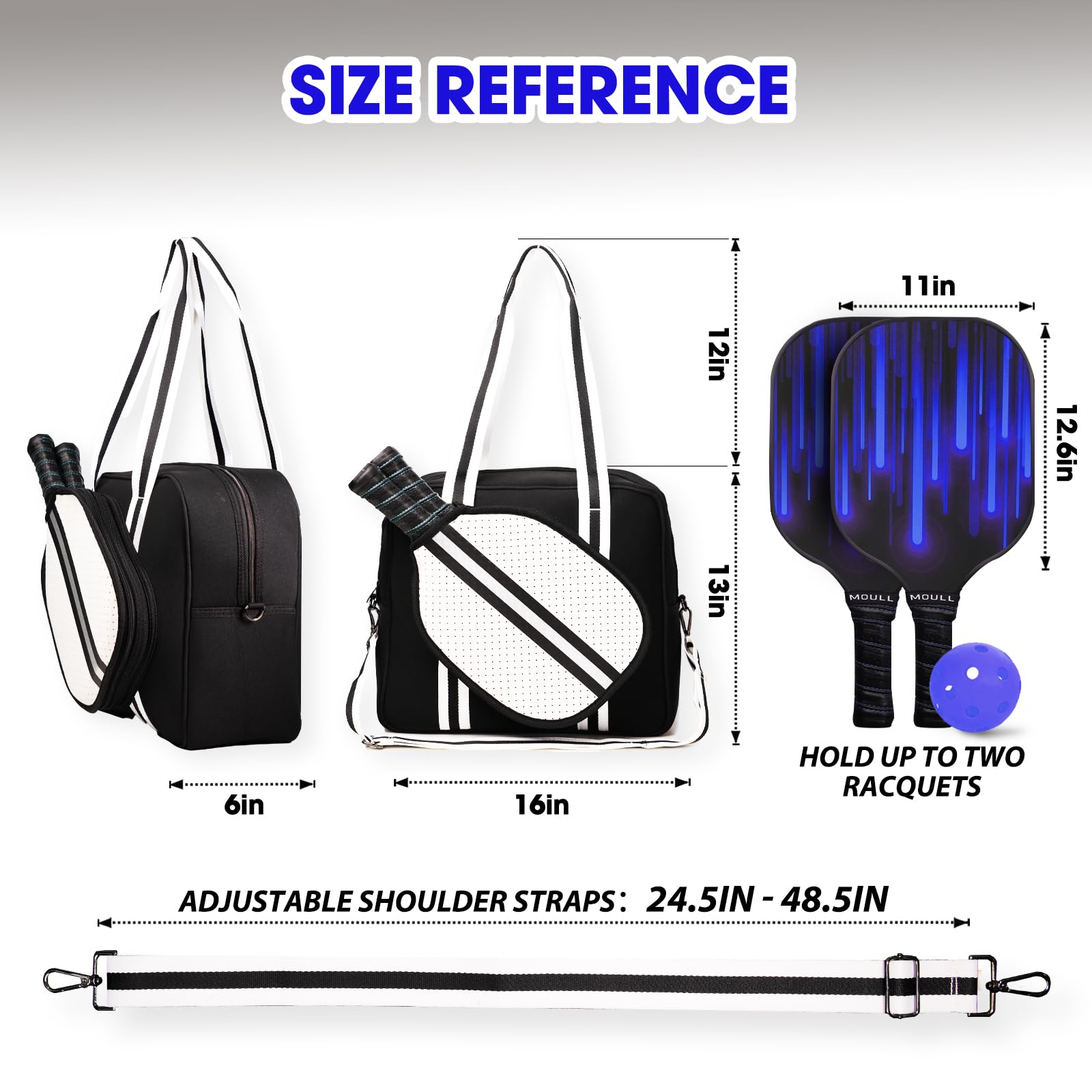 MANUEKLEAR Crossbody Sling Bag for Women & Men - Lightweight Pickleball Shoulder Bag with Adjustable Strap - Perfect for Sports, Travel & Daily Use