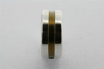 Titanium and Sterling Silver Line Ring - Earth Tone Jewelry for Men & Women - Perfect for Everyday Wear, Gifts, and Special Occasions