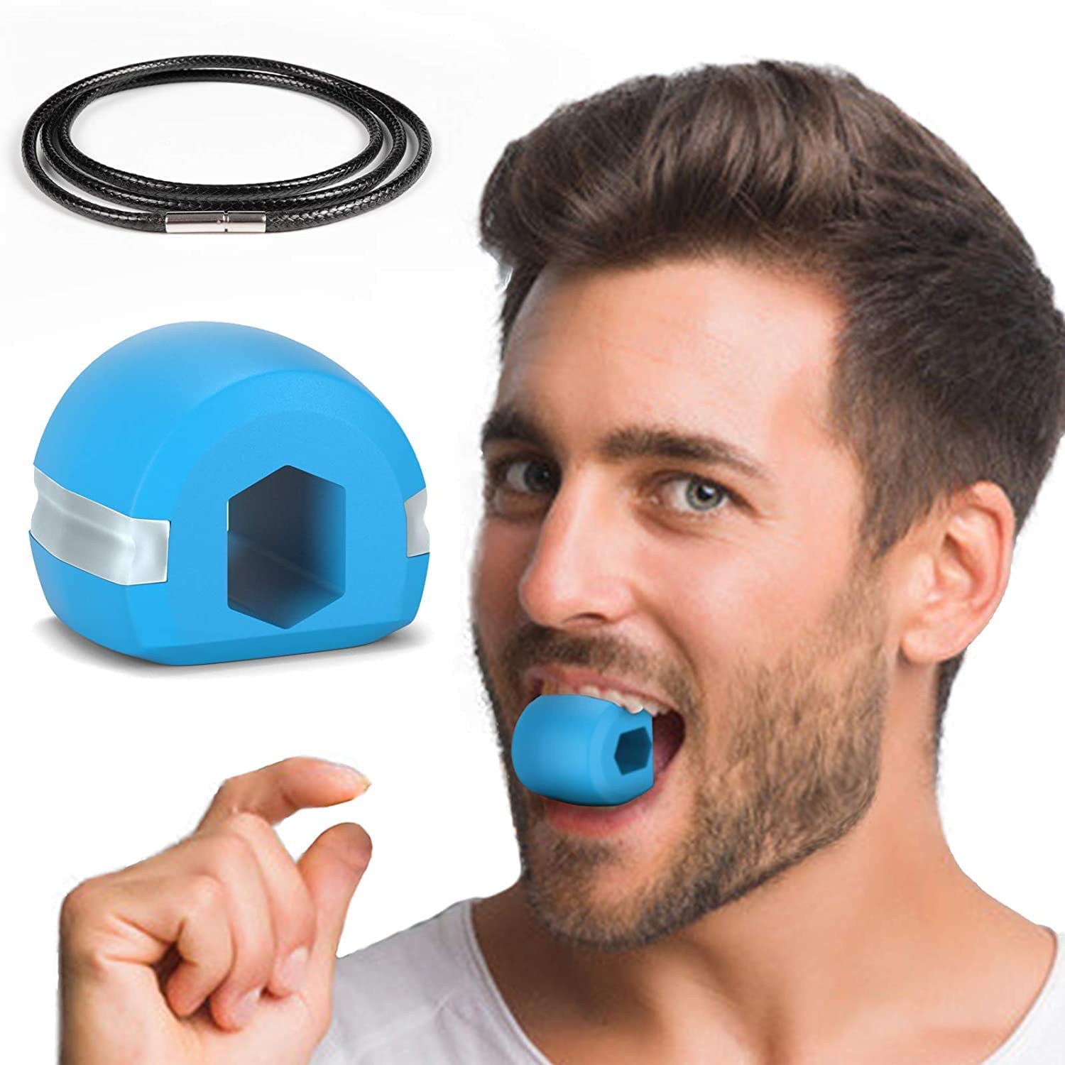 NAPPWE Facial & Jawline Exerciser - Double Chin Reducer for Face, Jaw, and Neck - Slim & Tone Facial Muscles - Stress Relief & Craving Control - Perfect for Home Workouts & Beauty Routines