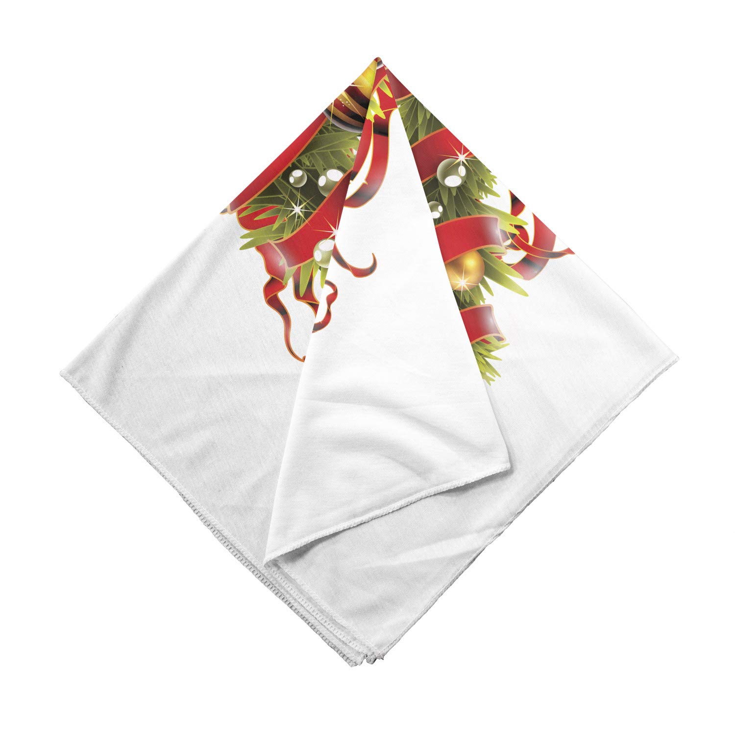 Ambesonne Christmas Alphabet Bandana - K Letter Pattern Unisex Head & Neck Scarf for Holiday Parties, Festive Outfits & Seasonal Gifts