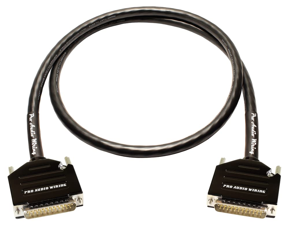 PAW Black Raptor 2932 DB25 to DB25 1.5ft Studio Audio Snake Cable with Heat Shrink (Black) - Professional Recording, Live Sound & Studio Equipment Connection